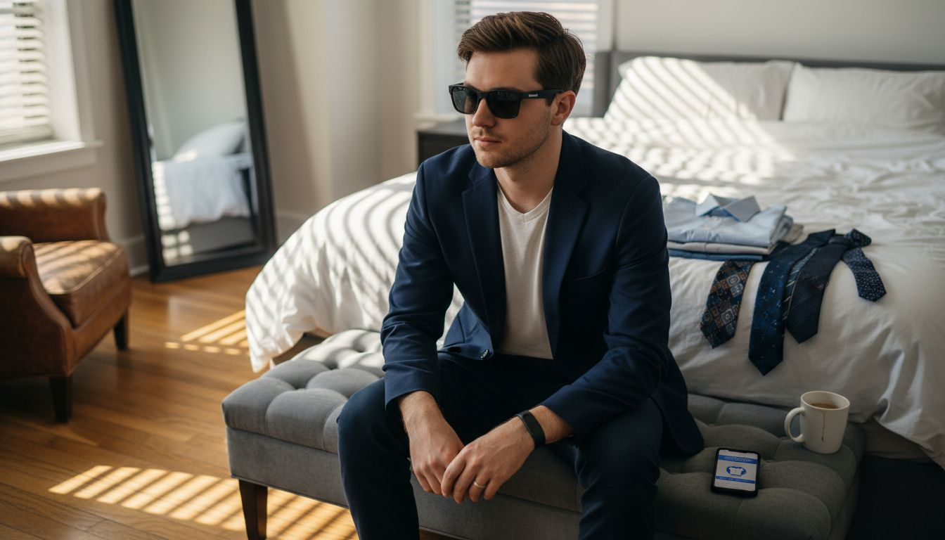 Man combines outfit and wearable tech