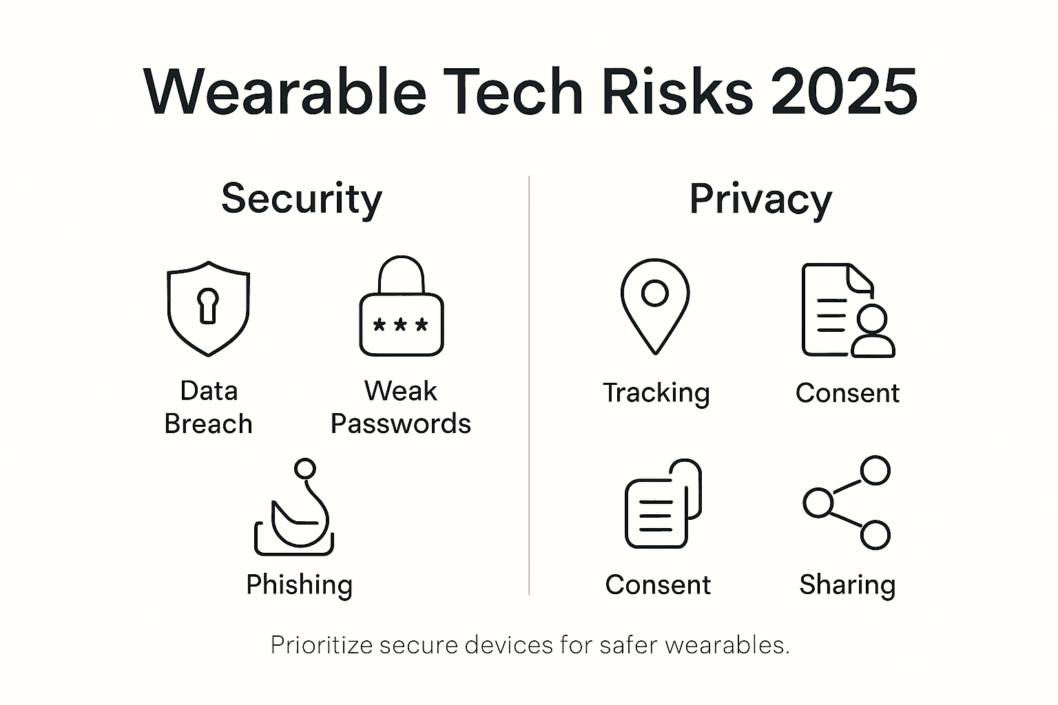 Infographic of wearable tech risks and privacy