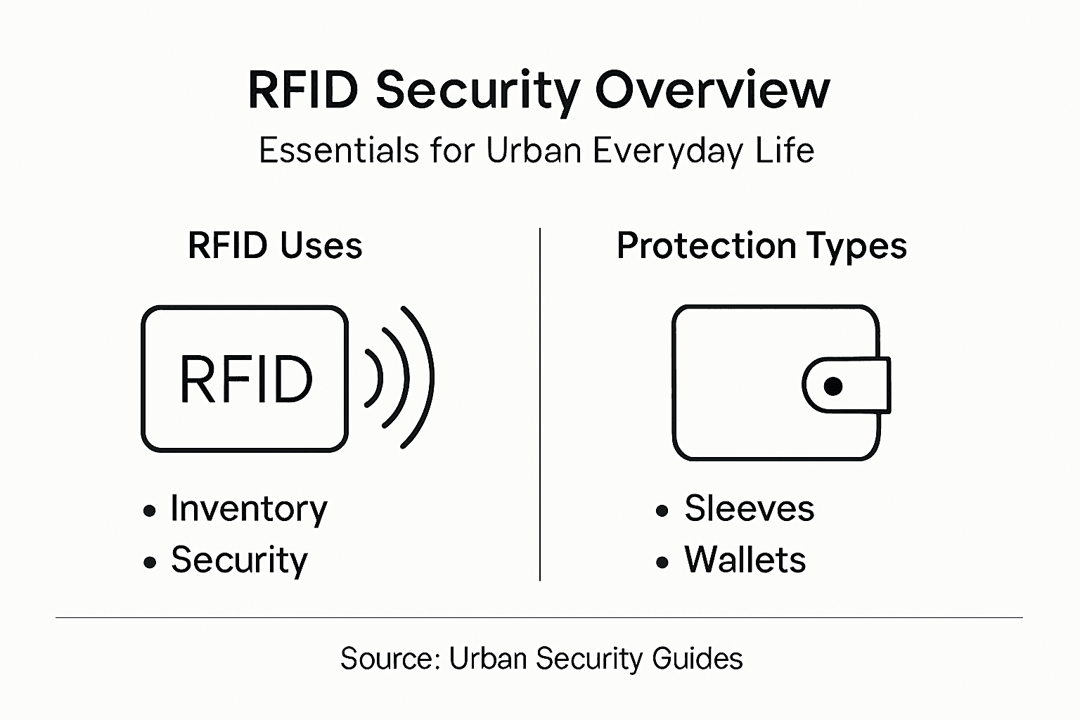Infographic with RFID uses and protections