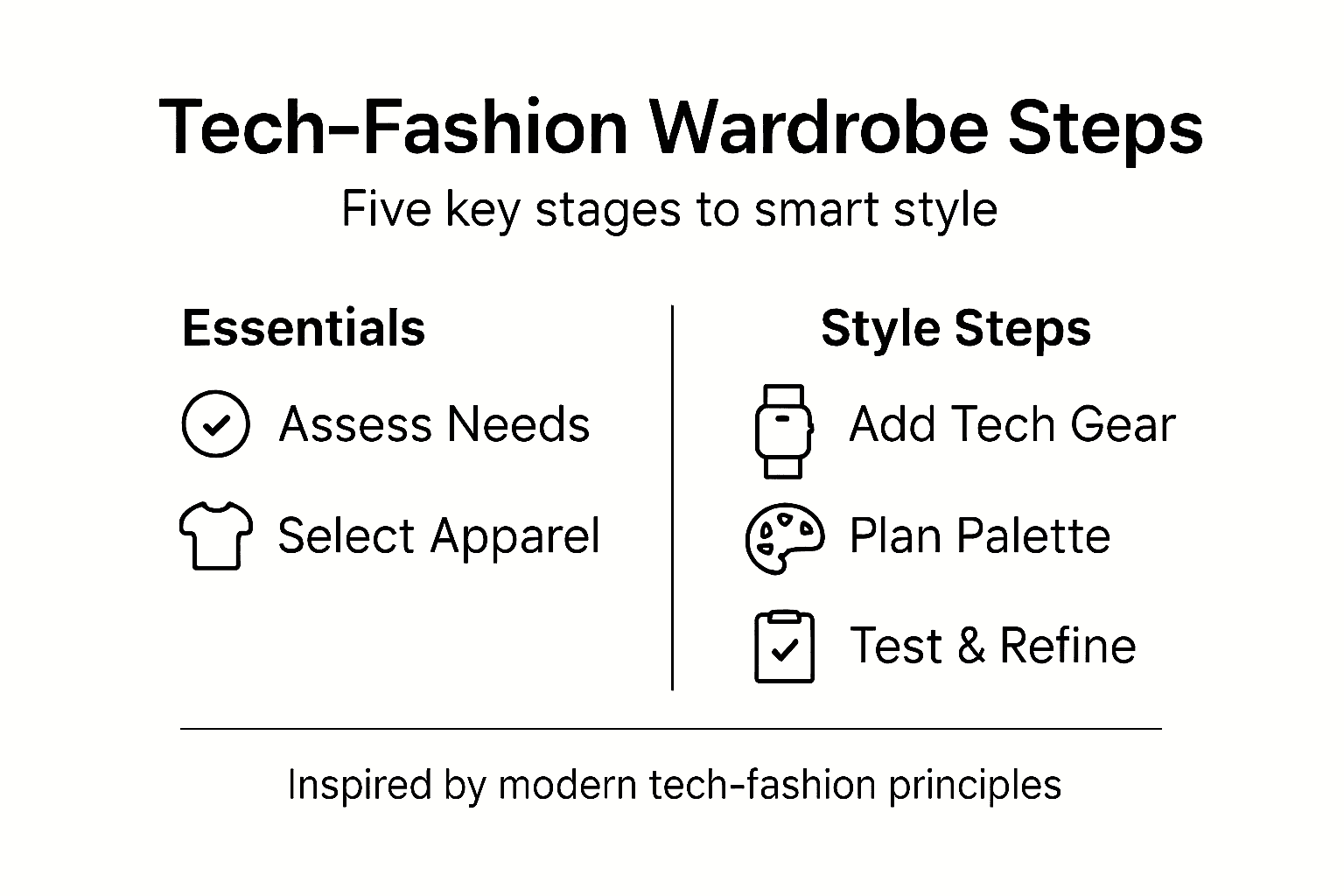 Infographic of tech-fashion wardrobe steps