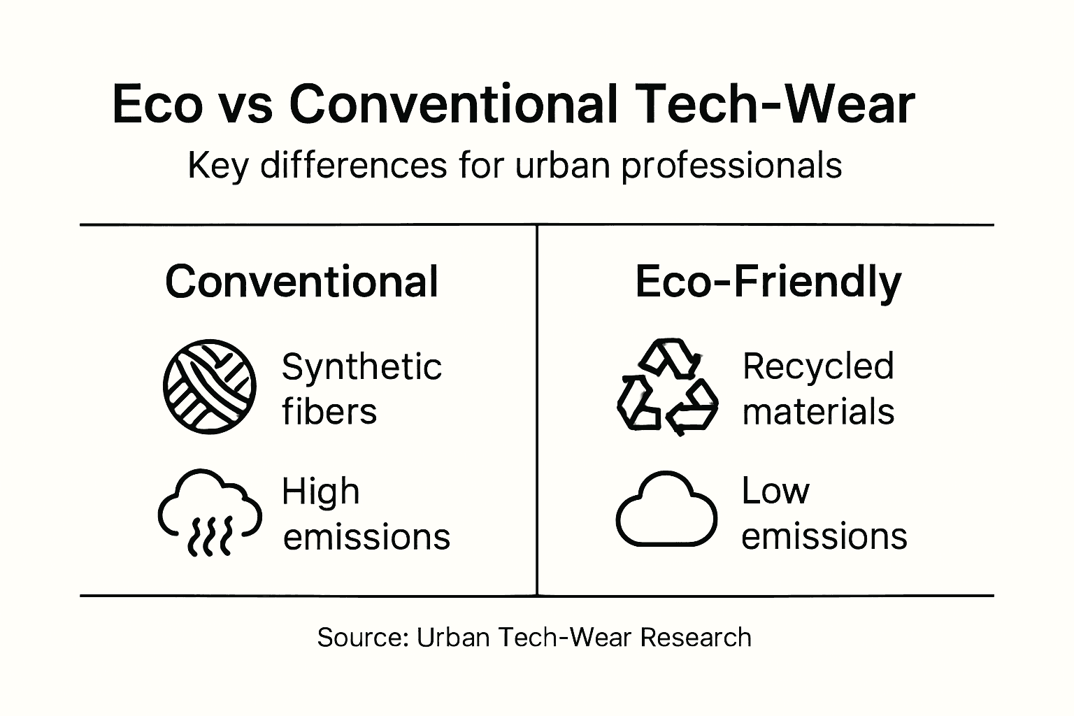Infographic comparing eco and traditional tech-wear
