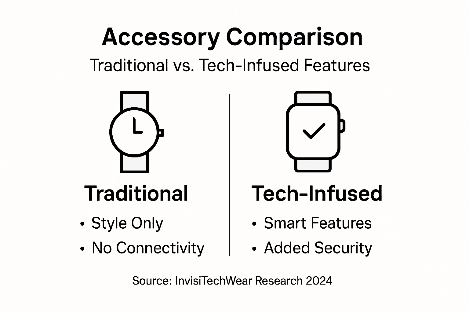 Infographic comparing traditional and tech accessories