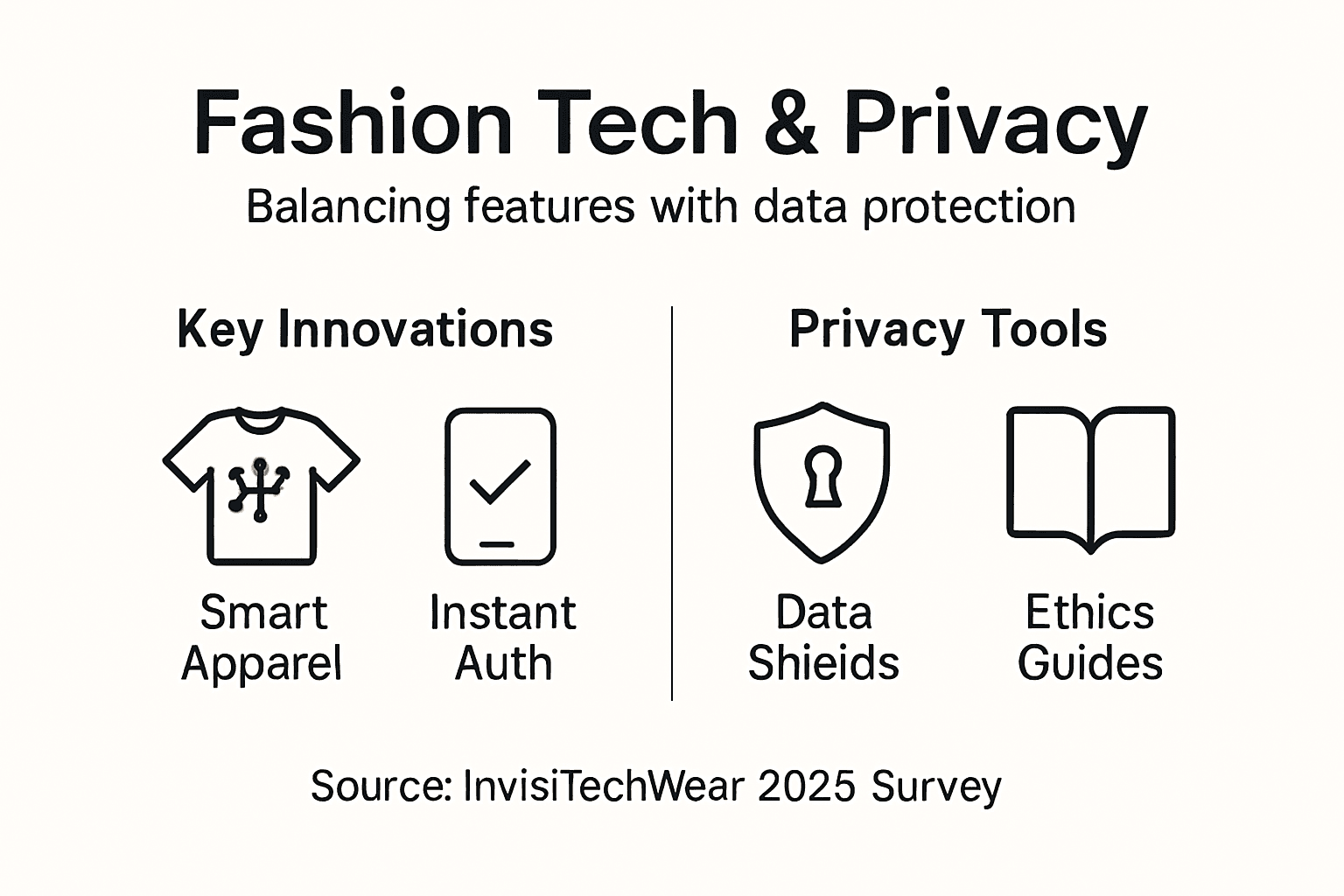 Infographic balancing fashion tech innovation and privacy