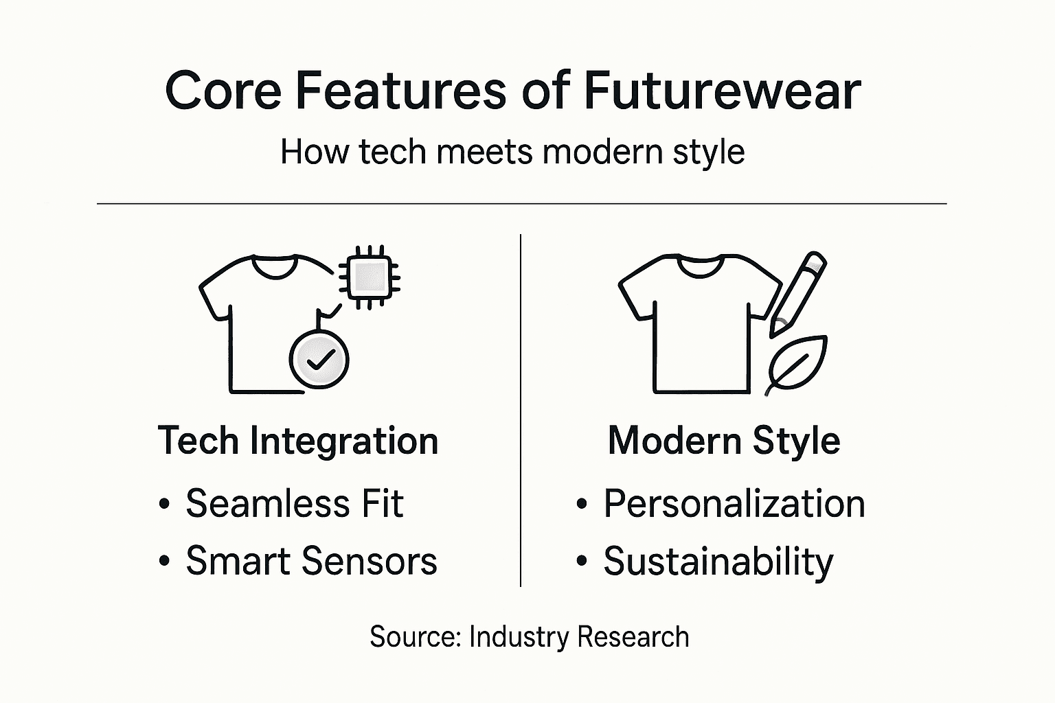 Infographic of futurewear core features breakdown