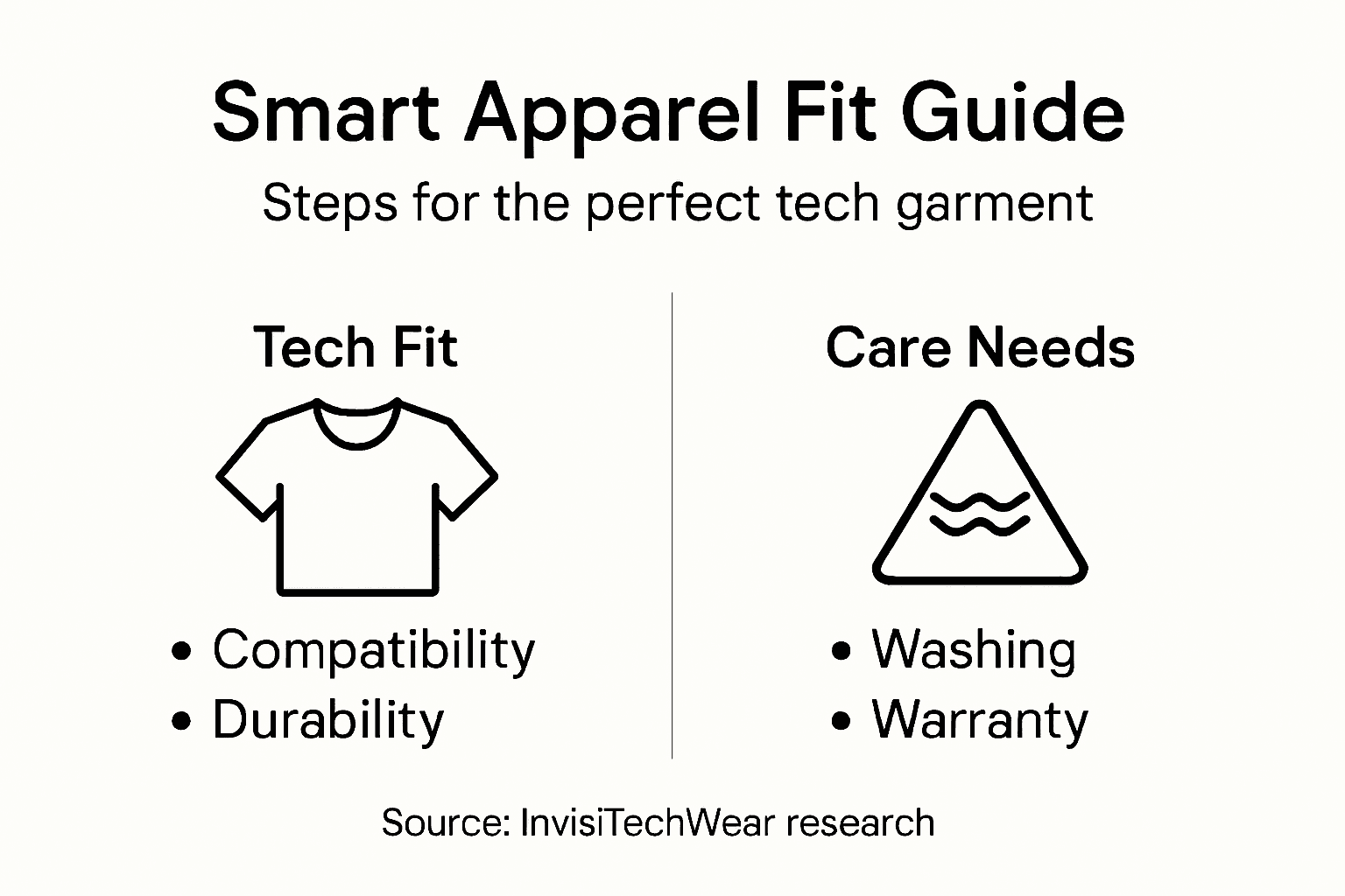 Infographic outlining smart apparel selection steps