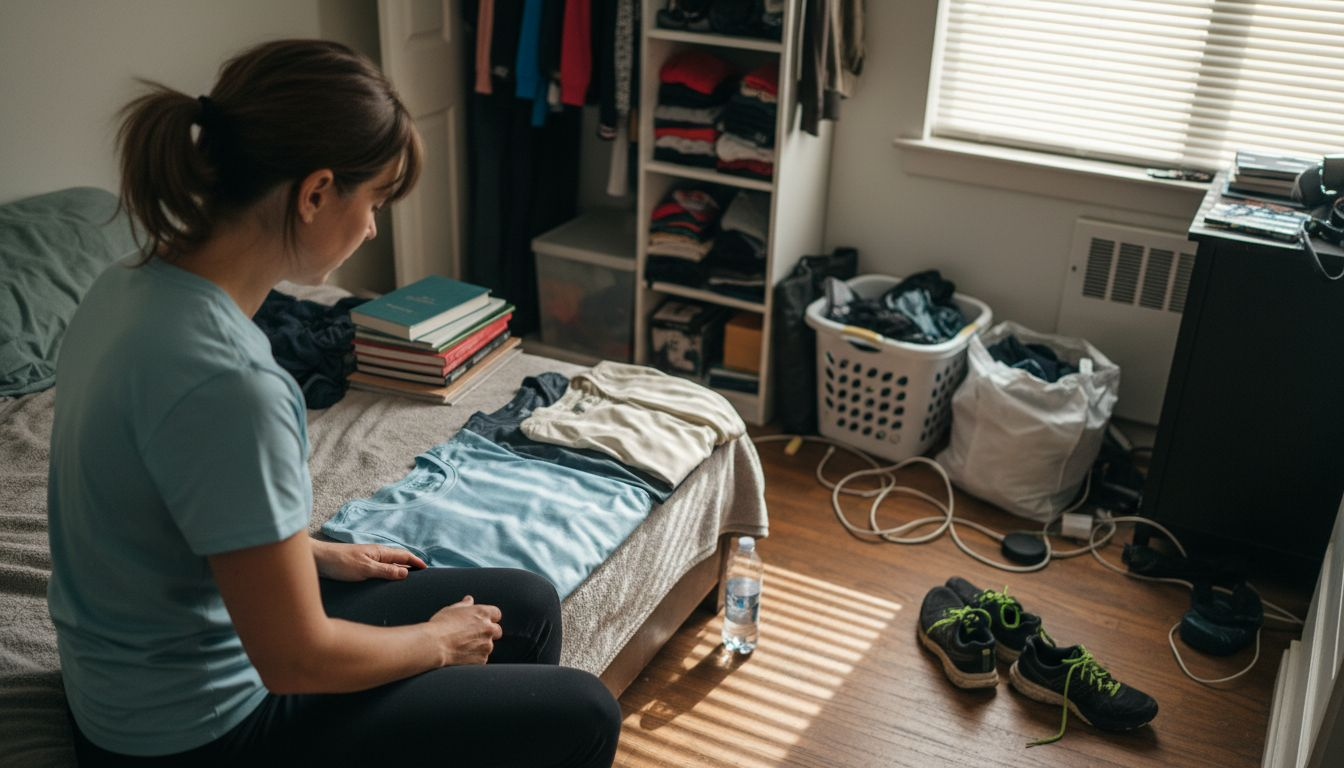 Woman selecting techwear base layers