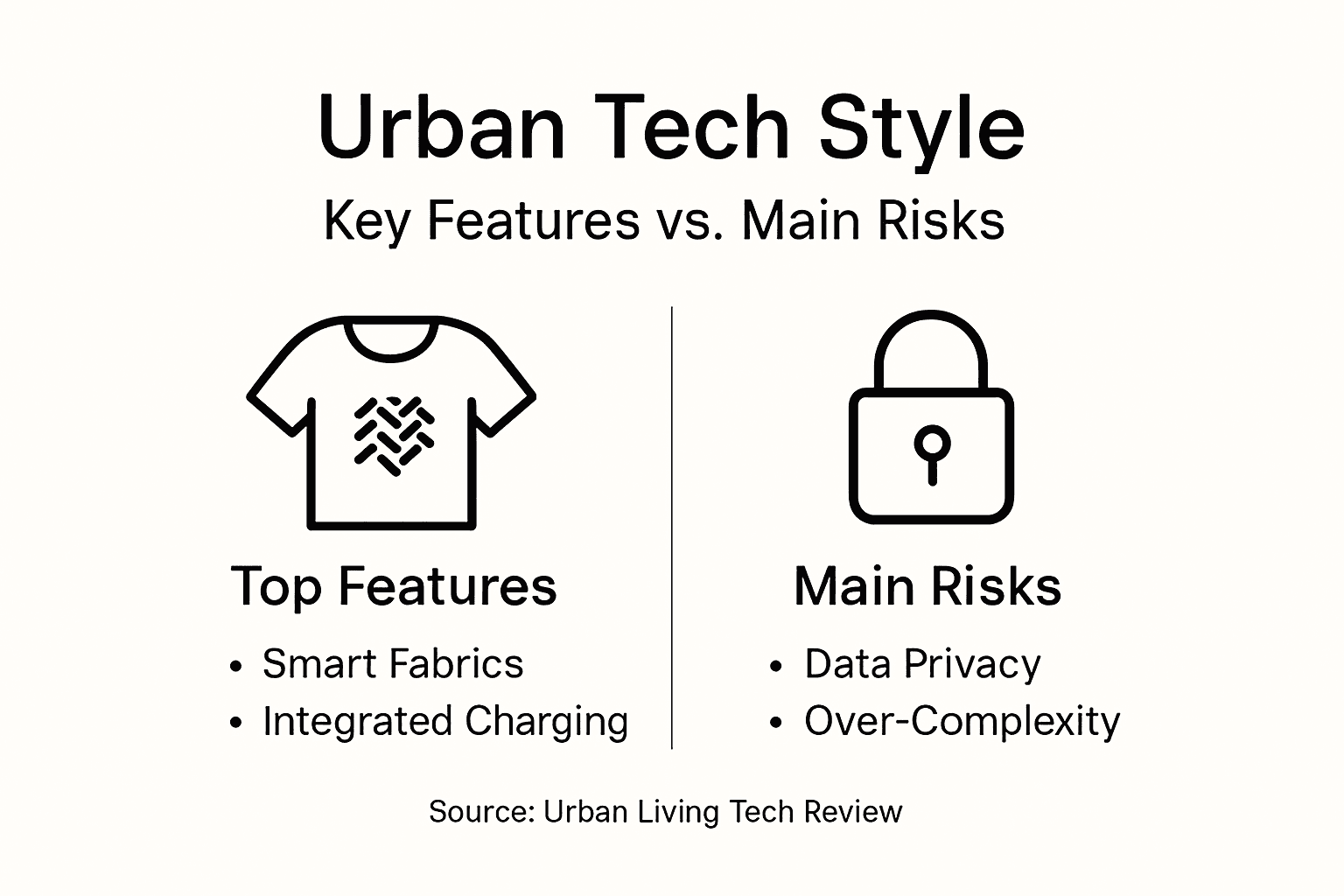 Infographic with urban tech style features and risks