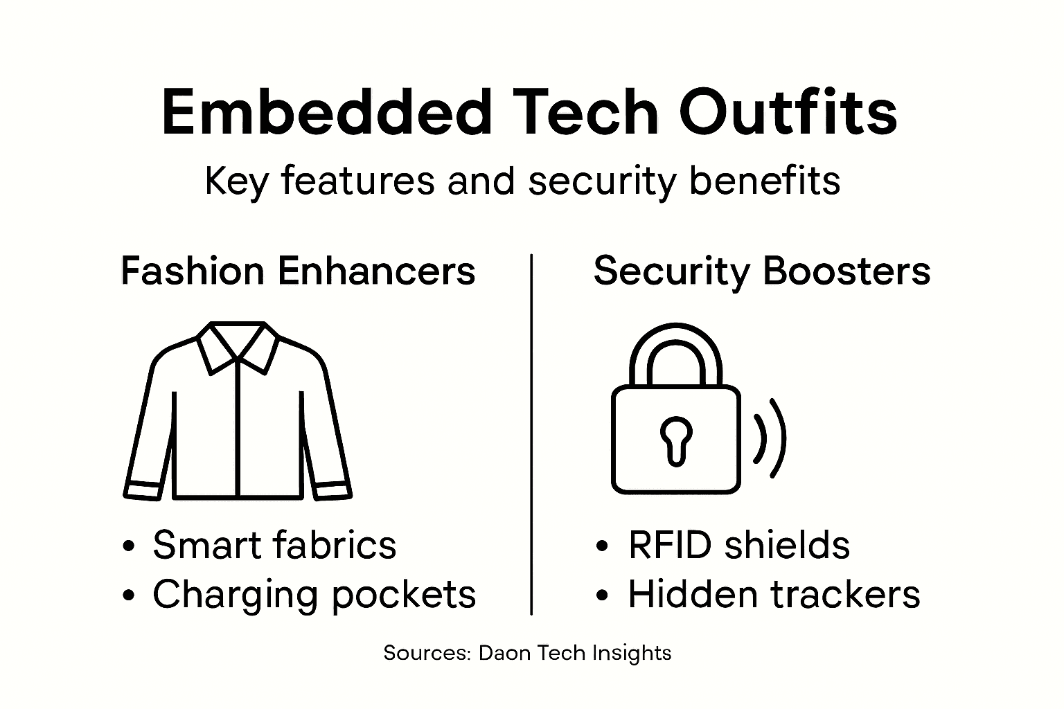 Infographic showing style and security features