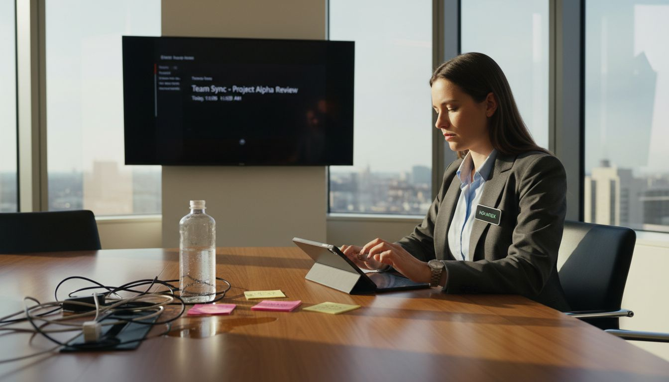 Woman in wearable tech business clothing