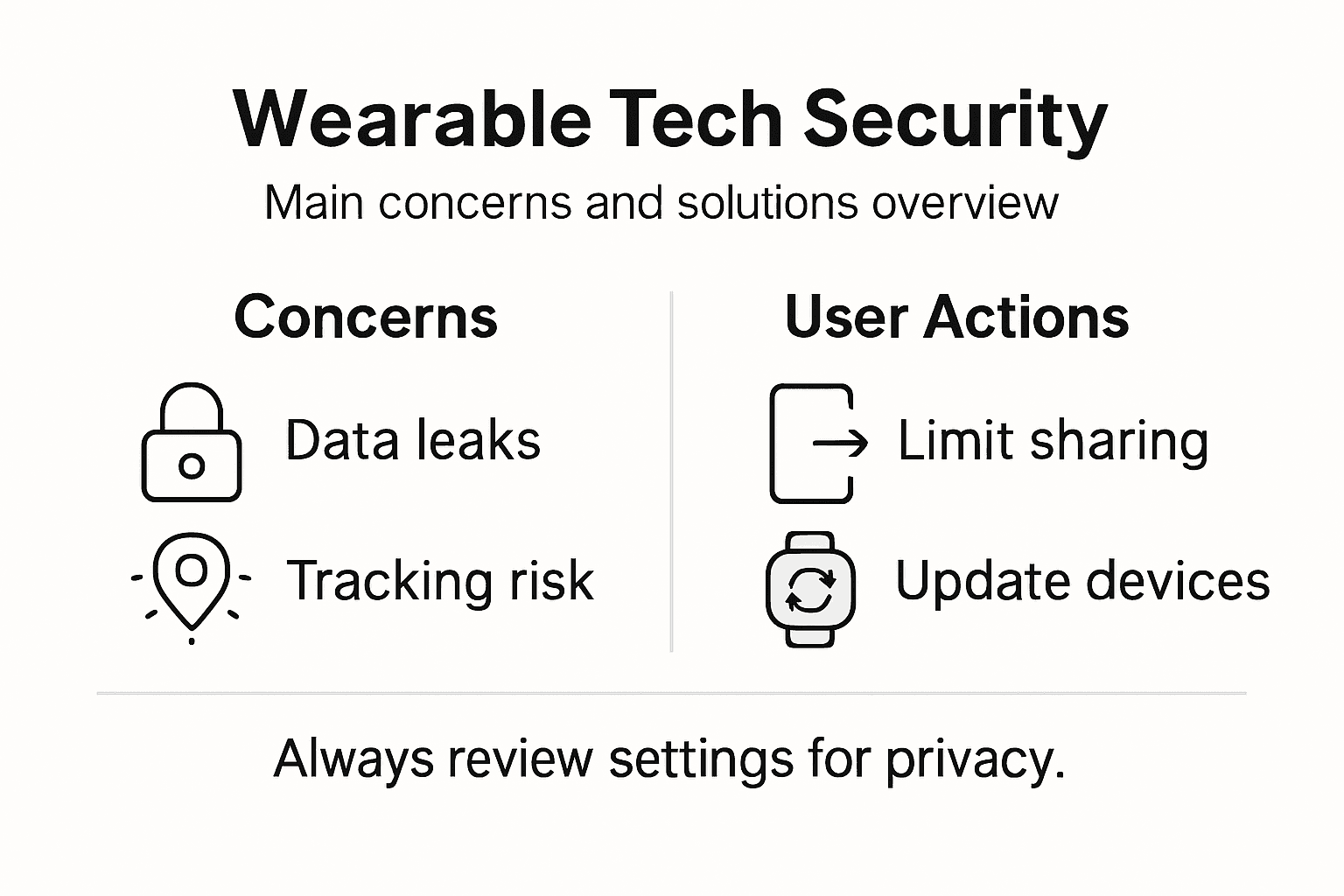 Infographic about wearable tech privacy and security