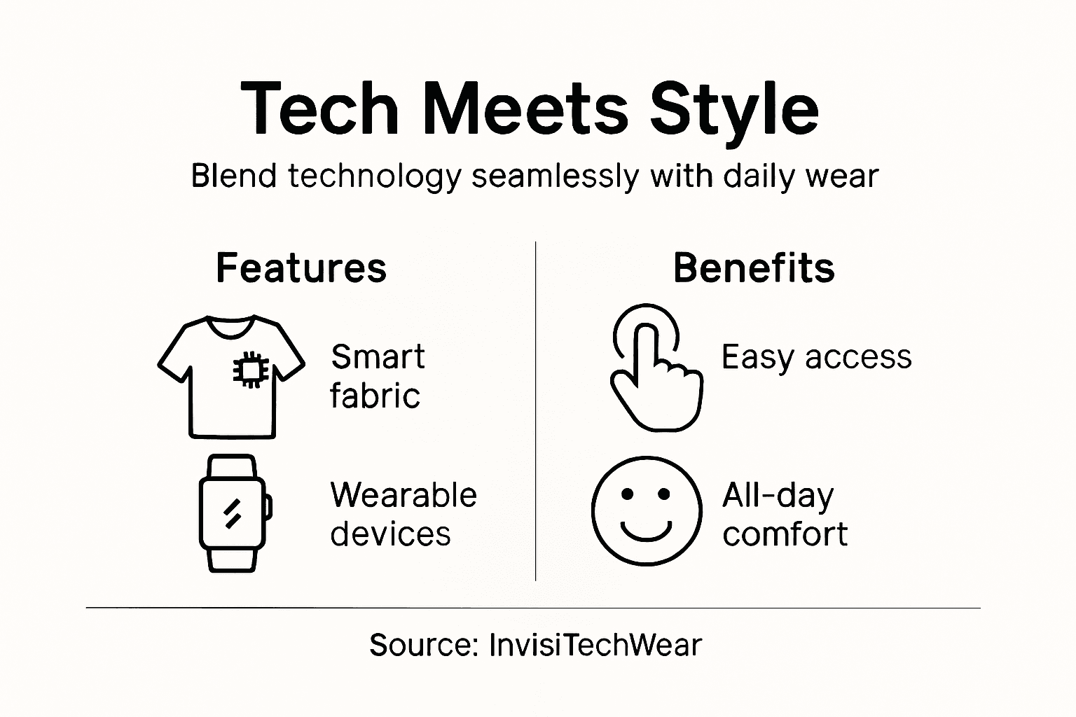 Infographic of tech-fashion features and benefits
