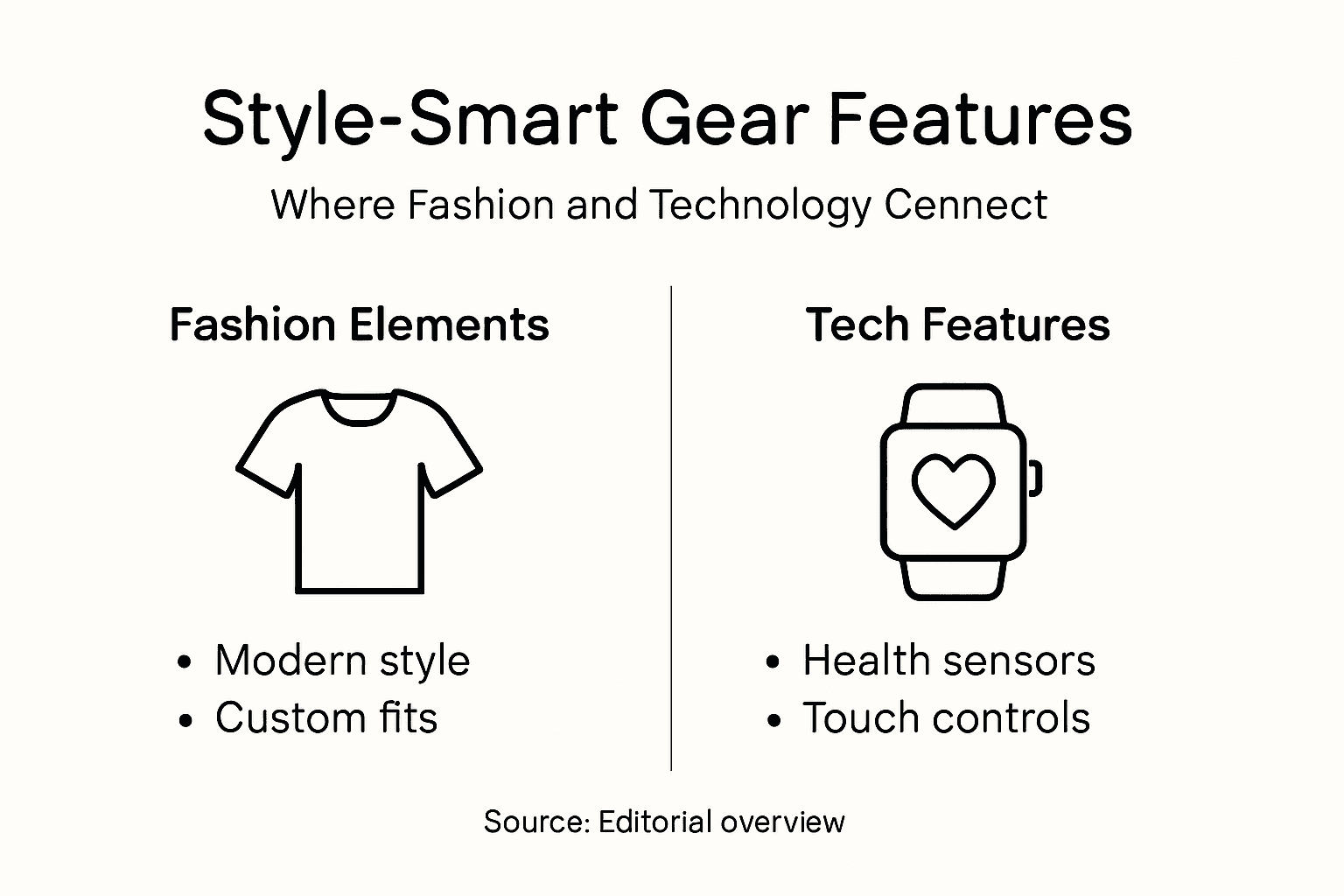 Infographic highlighting style-smart gear features