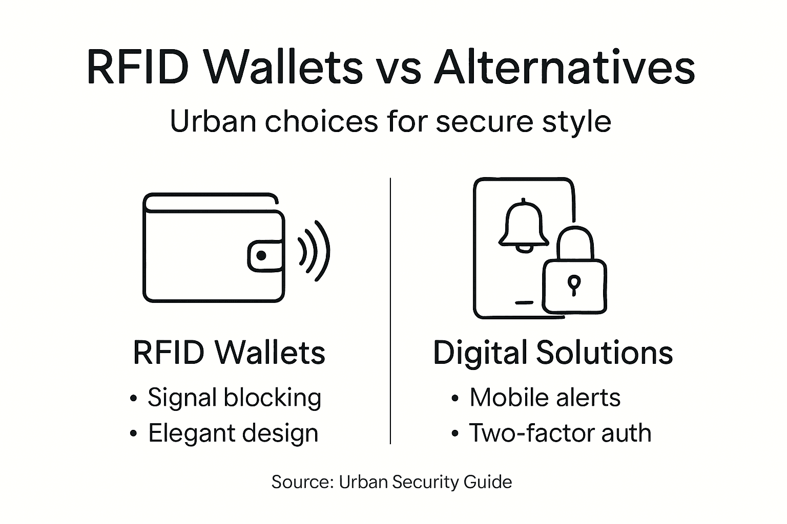 Infographic comparing RFID wallets with alternatives