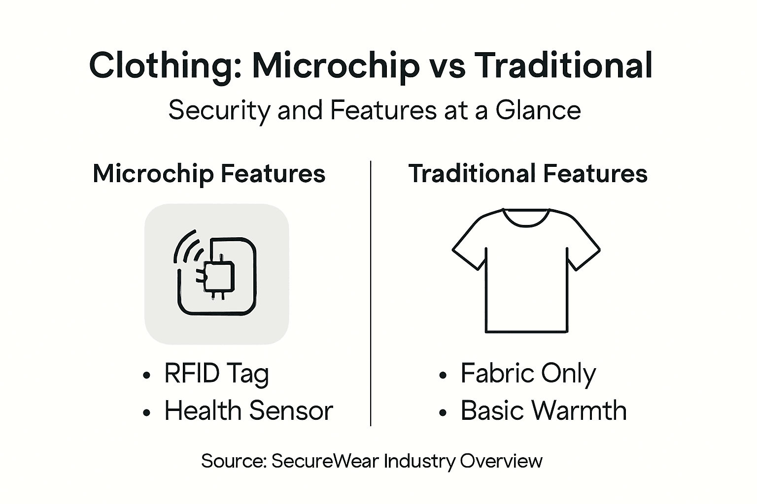 Infographic comparing microchip to traditional clothing