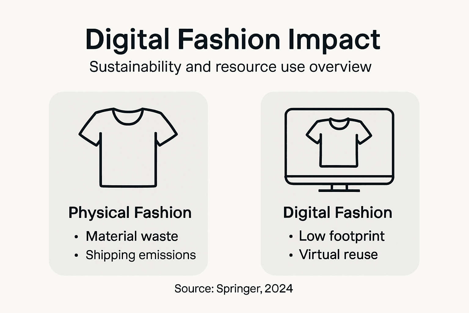 Infographic comparing digital and physical fashion