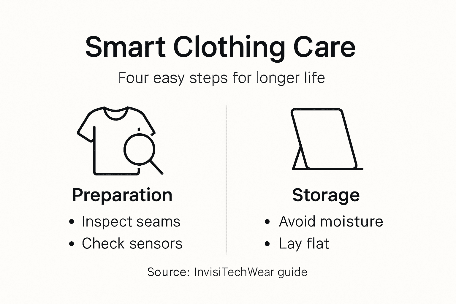 Infographic with four smart clothing care steps