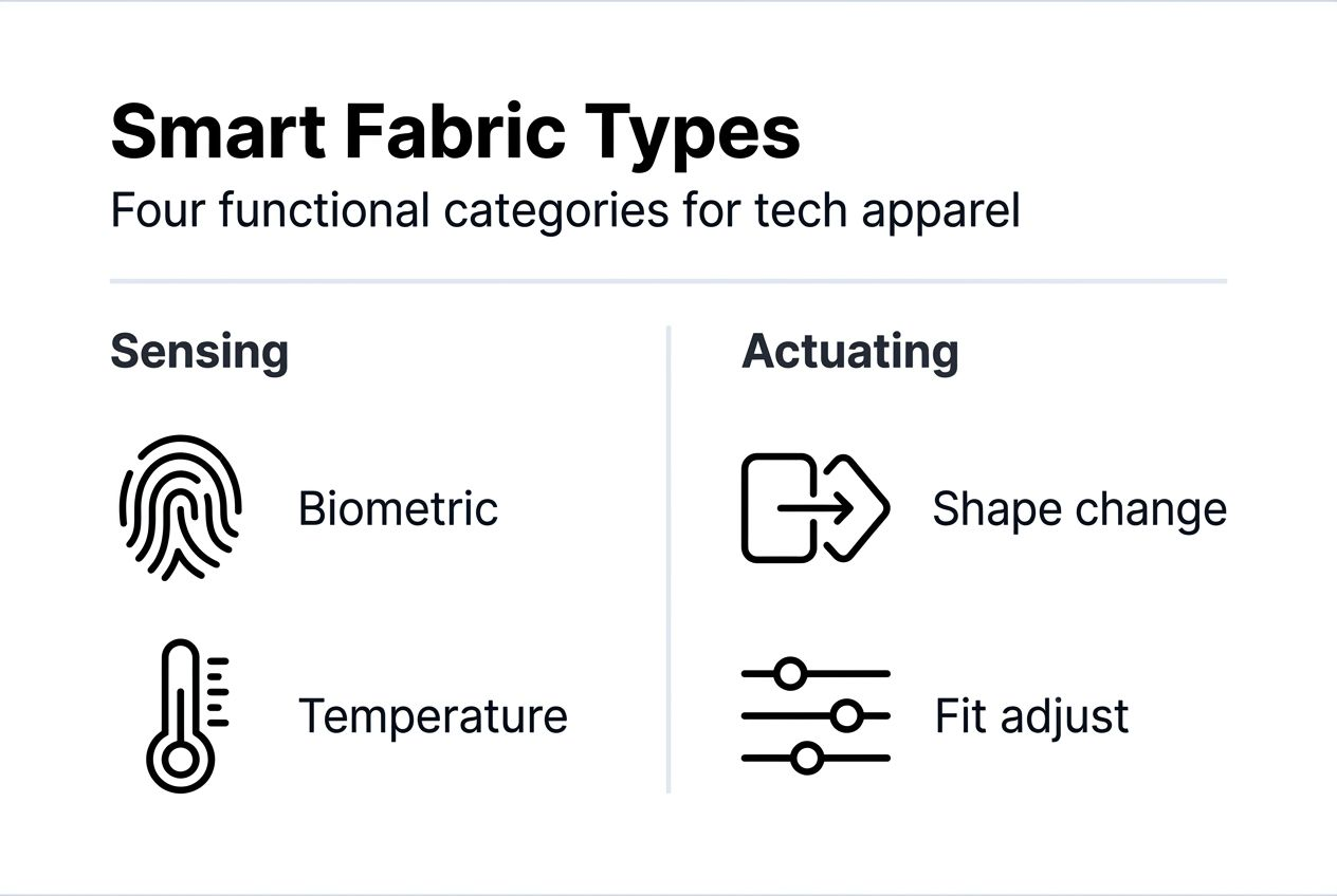 Smart fabric categories infographic