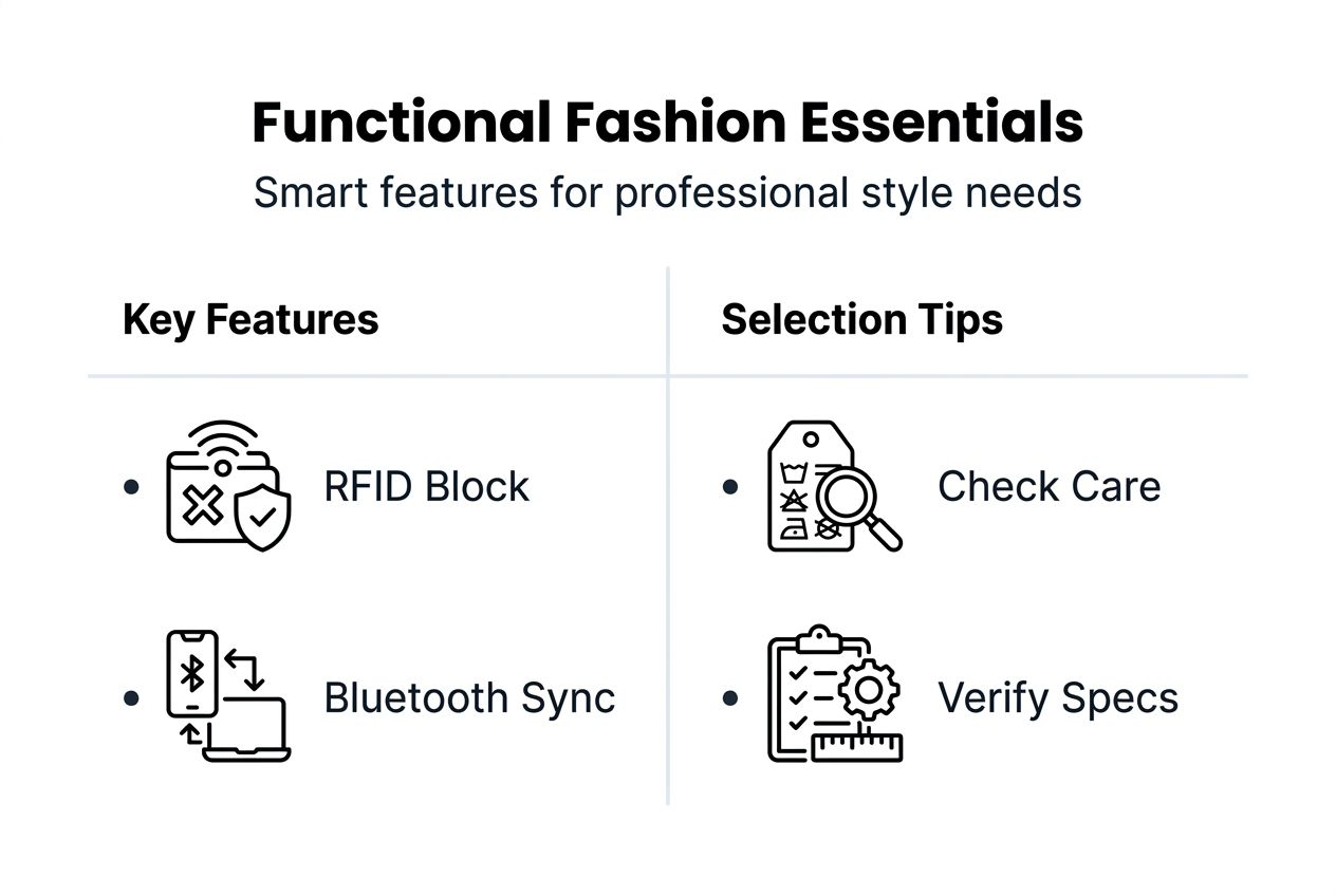Infographic with tech features and selection tips