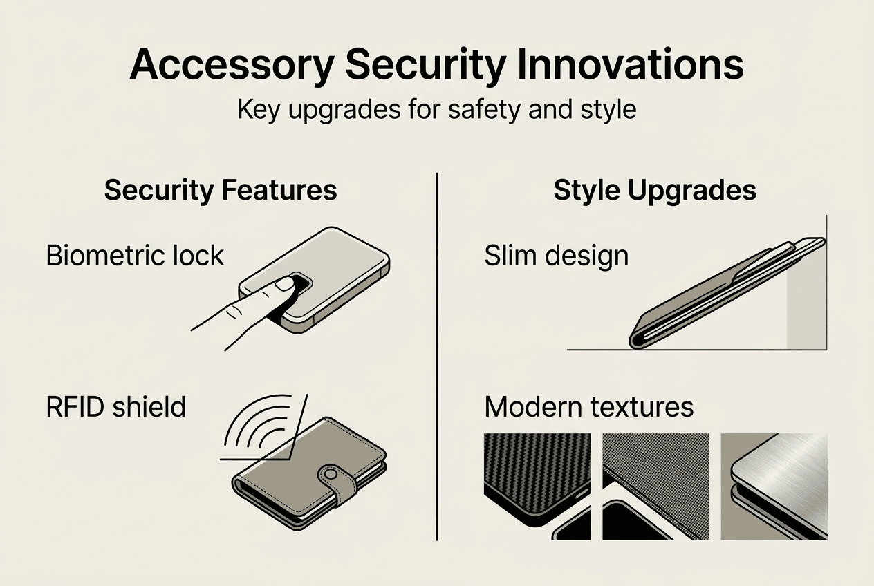 Infographic of accessory security and style features