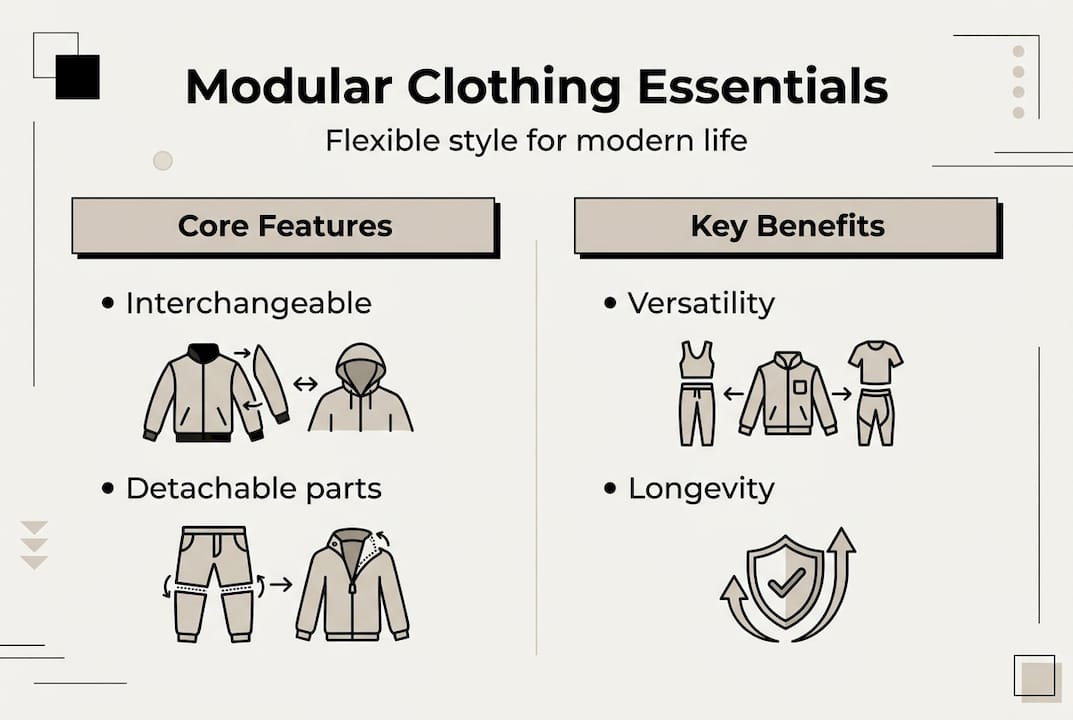 Infographic covering essentials of modular clothing