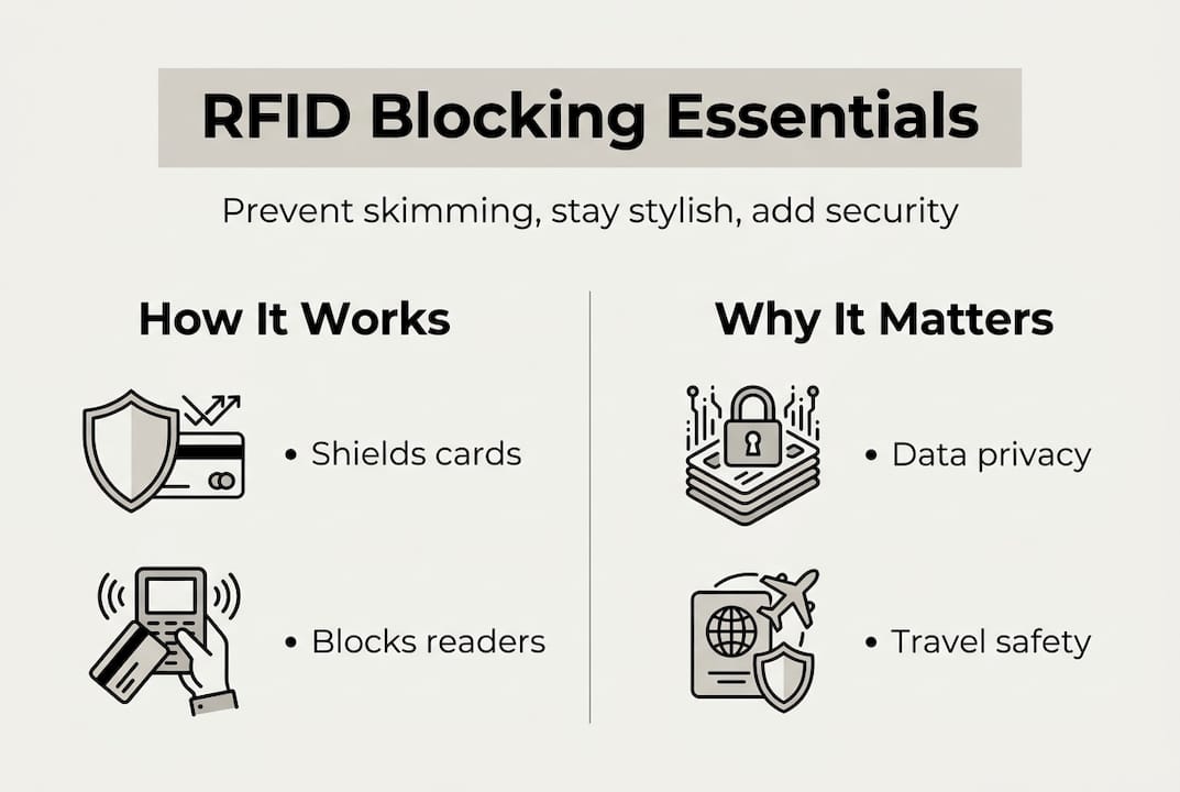 Infographic of RFID blocking basics and benefits