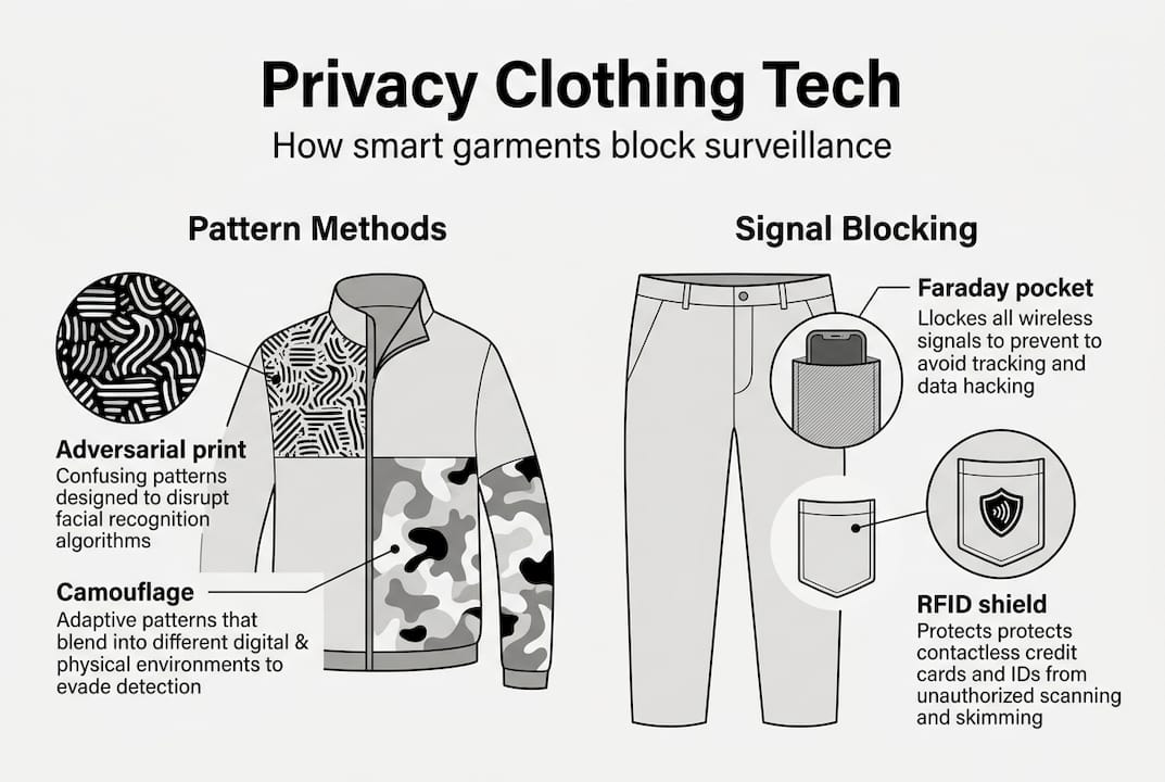 Infographic digital privacy clothing technologies