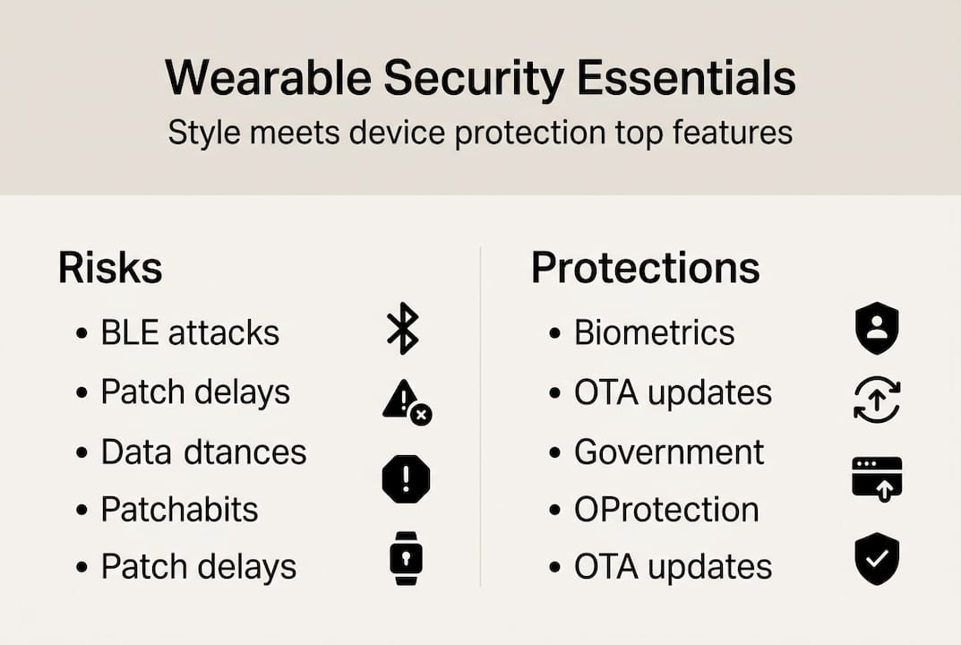 Infographic wearable security risks and protections