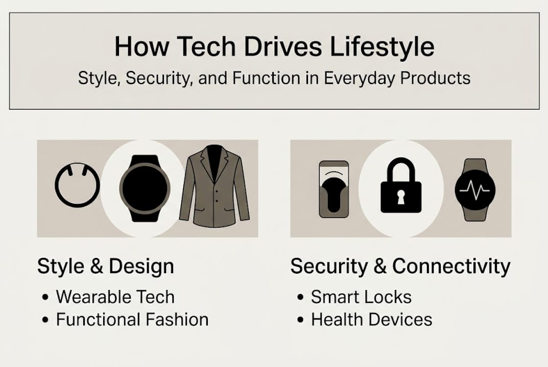 Infographic on how tech enables key lifestyle features