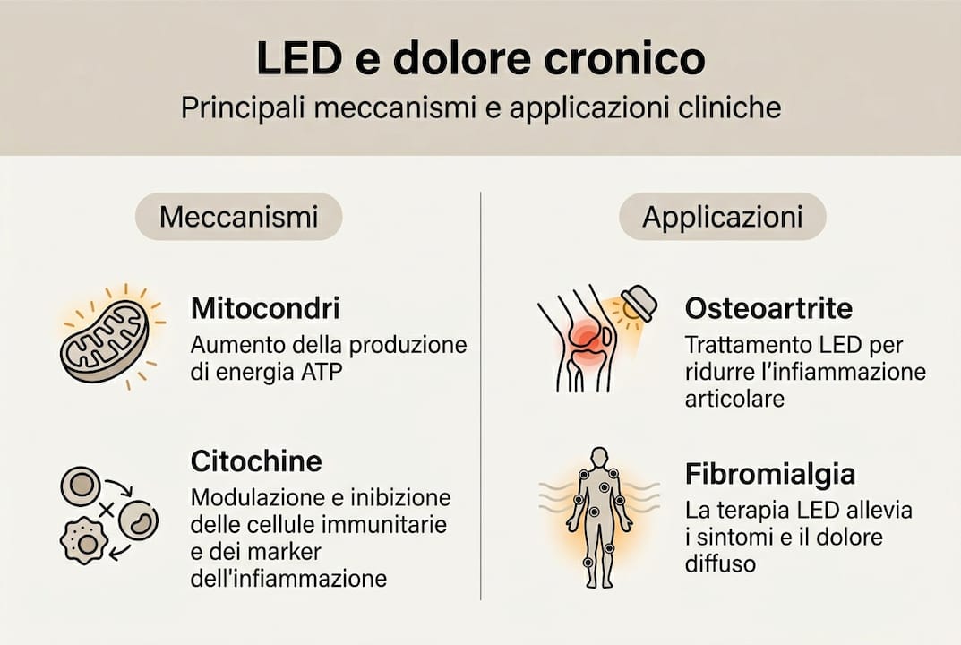 Infografica: LED e dolore cronico – come funziona e possibili utilizzi