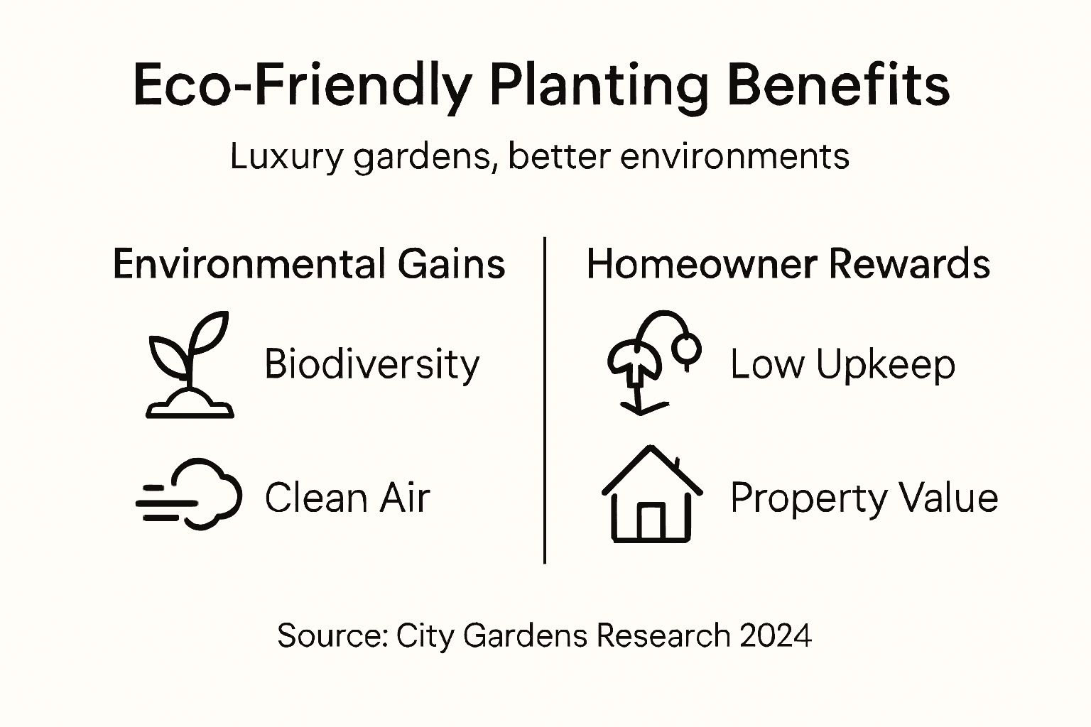 Infographic showing eco-friendly planting benefits