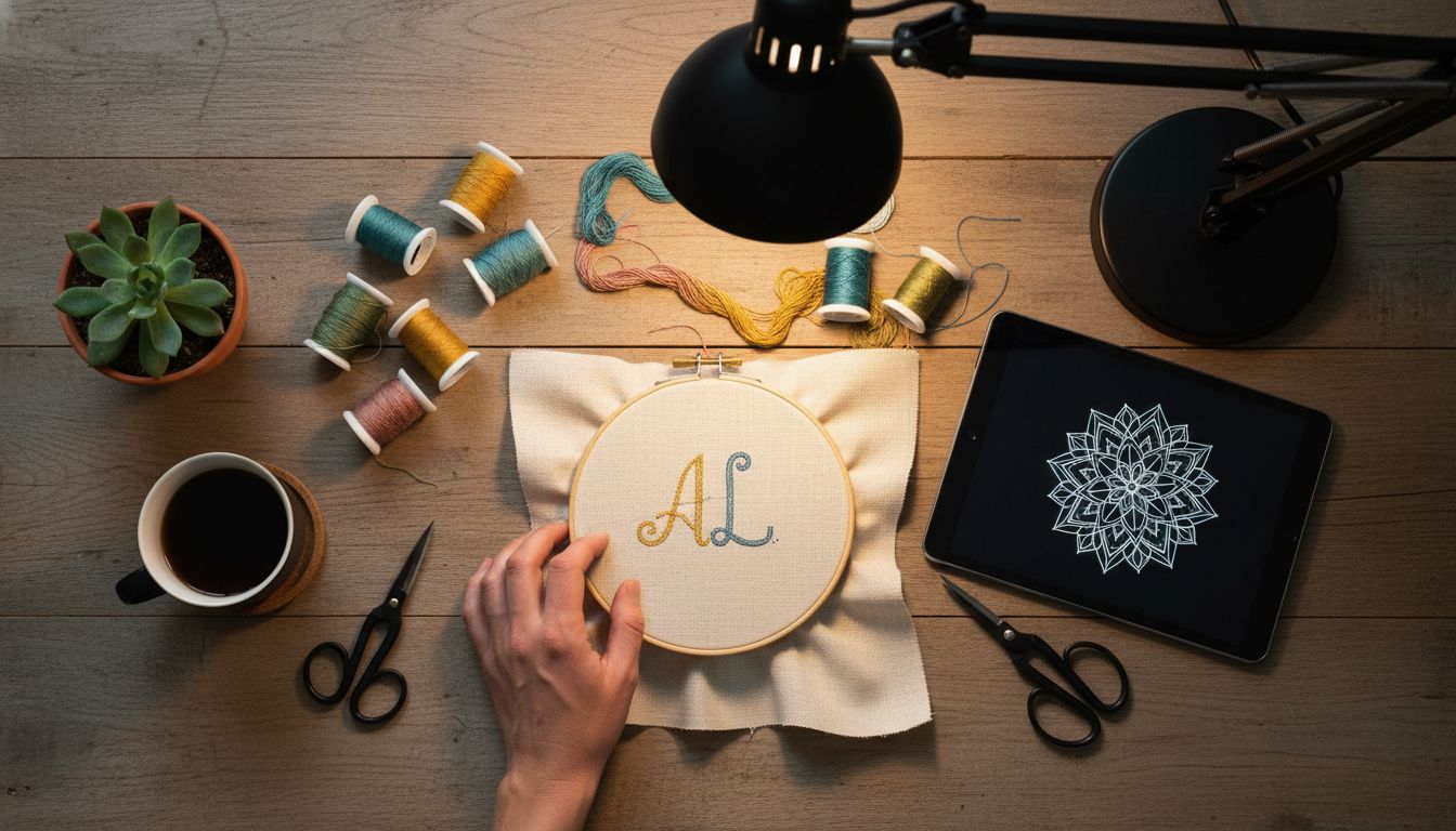 embroidery workspace setup