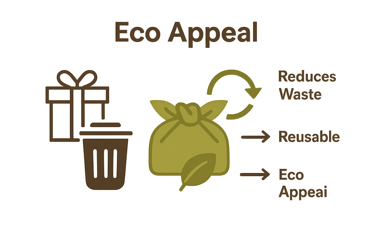 Comparison infographic on sustainability of gift wraps