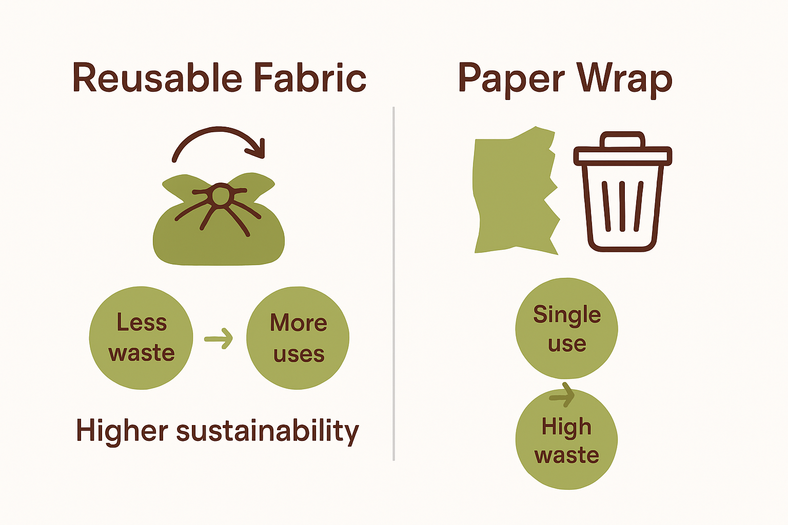 Infographic reusable vs. disposable wrap