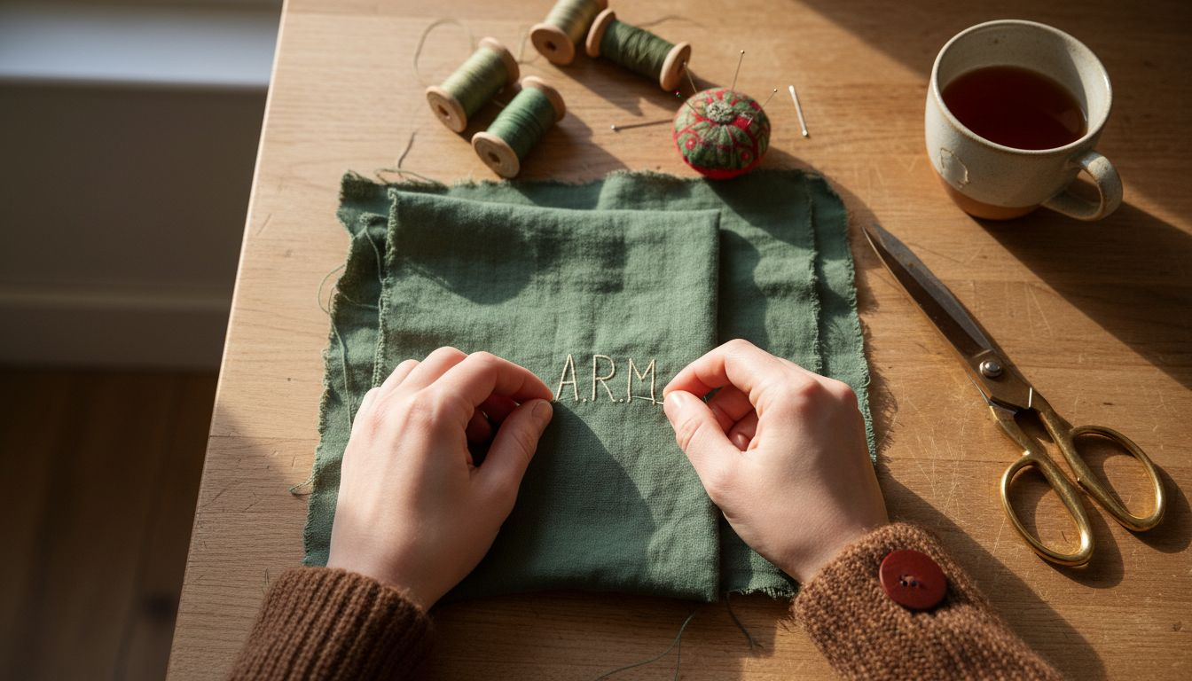 Personalising fabric wrap with embroidery