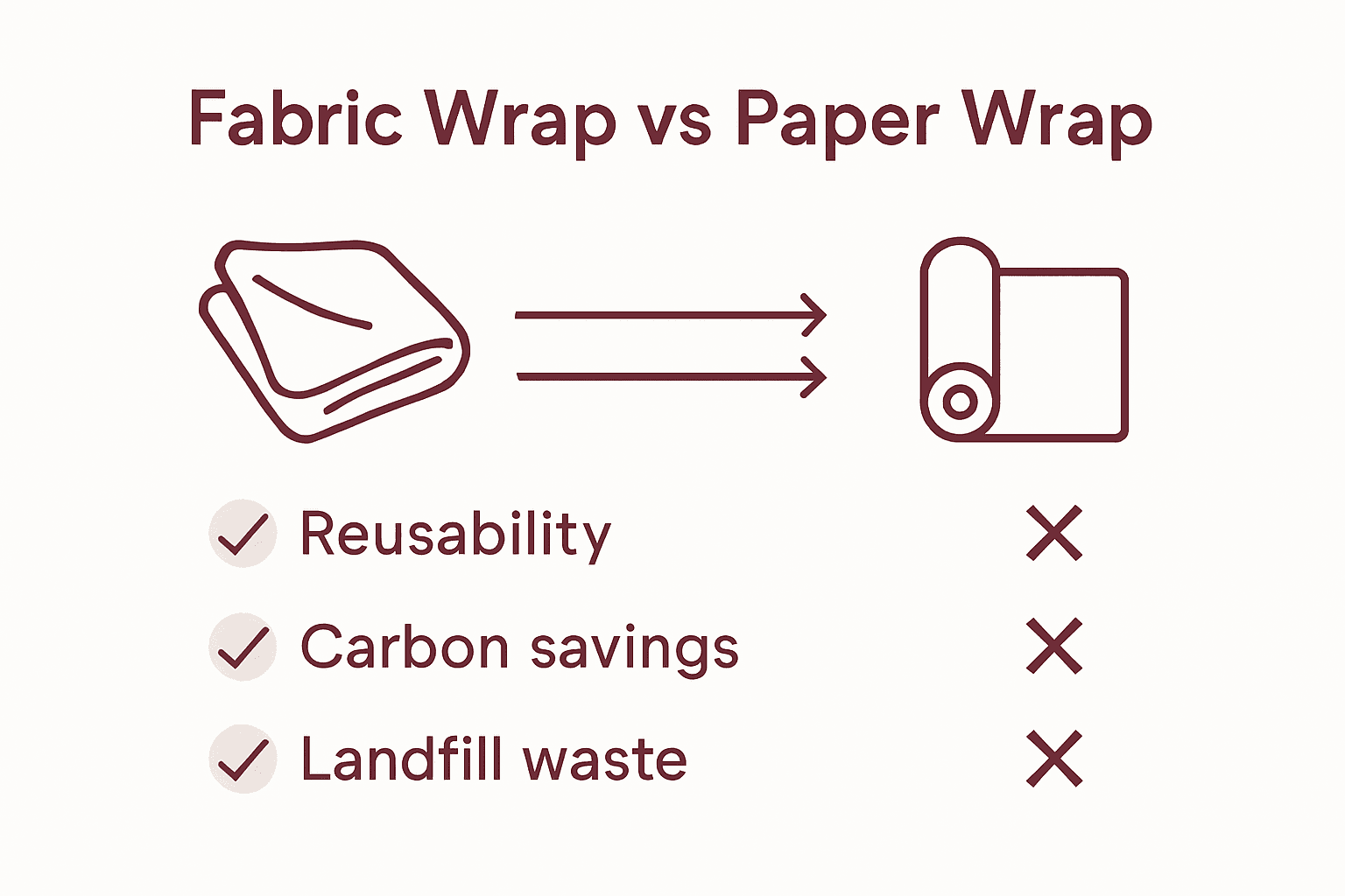 Infographic fabric vs paper wrap impact