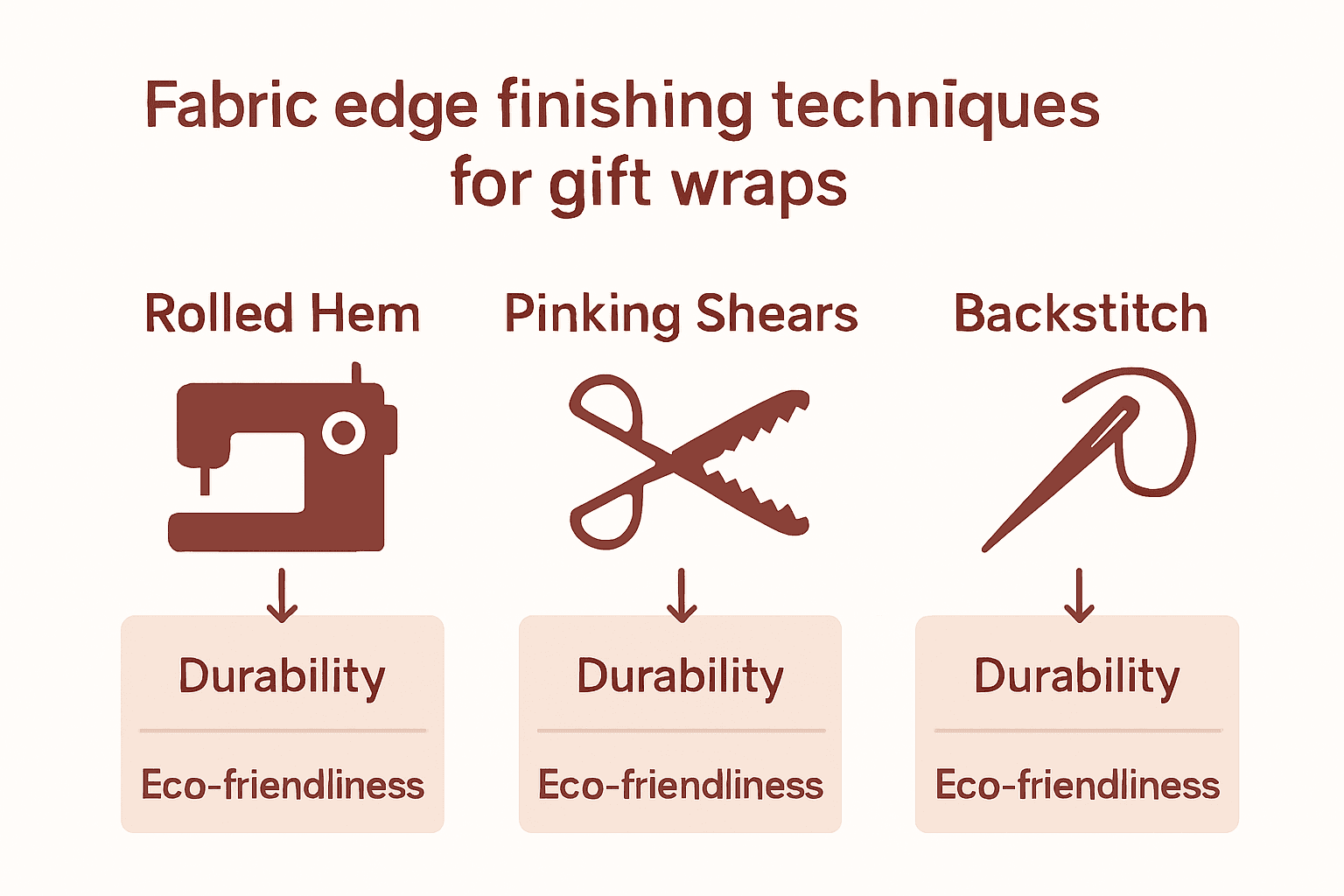 Infographic comparing fabric edge finishing methods