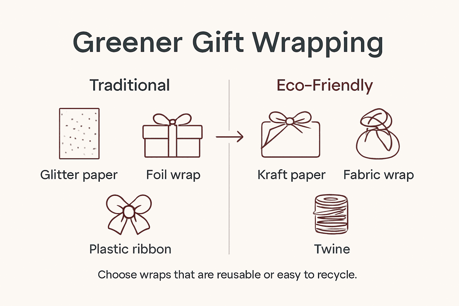 Infographic showing eco-friendly gift wrap options