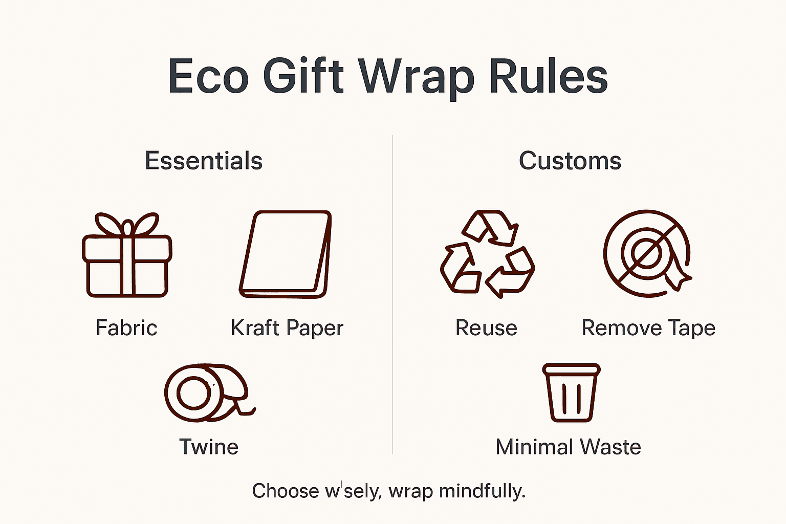 Infographic on eco-friendly gift wrap essentials and customs