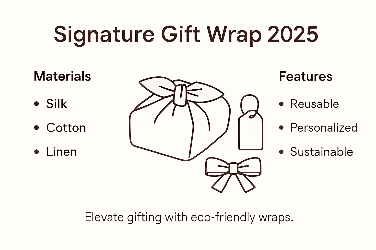 Infographic showing signature wrap materials and features