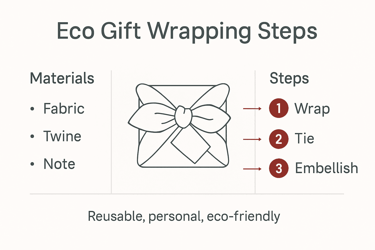 Infographic showing eco gift wrapping process