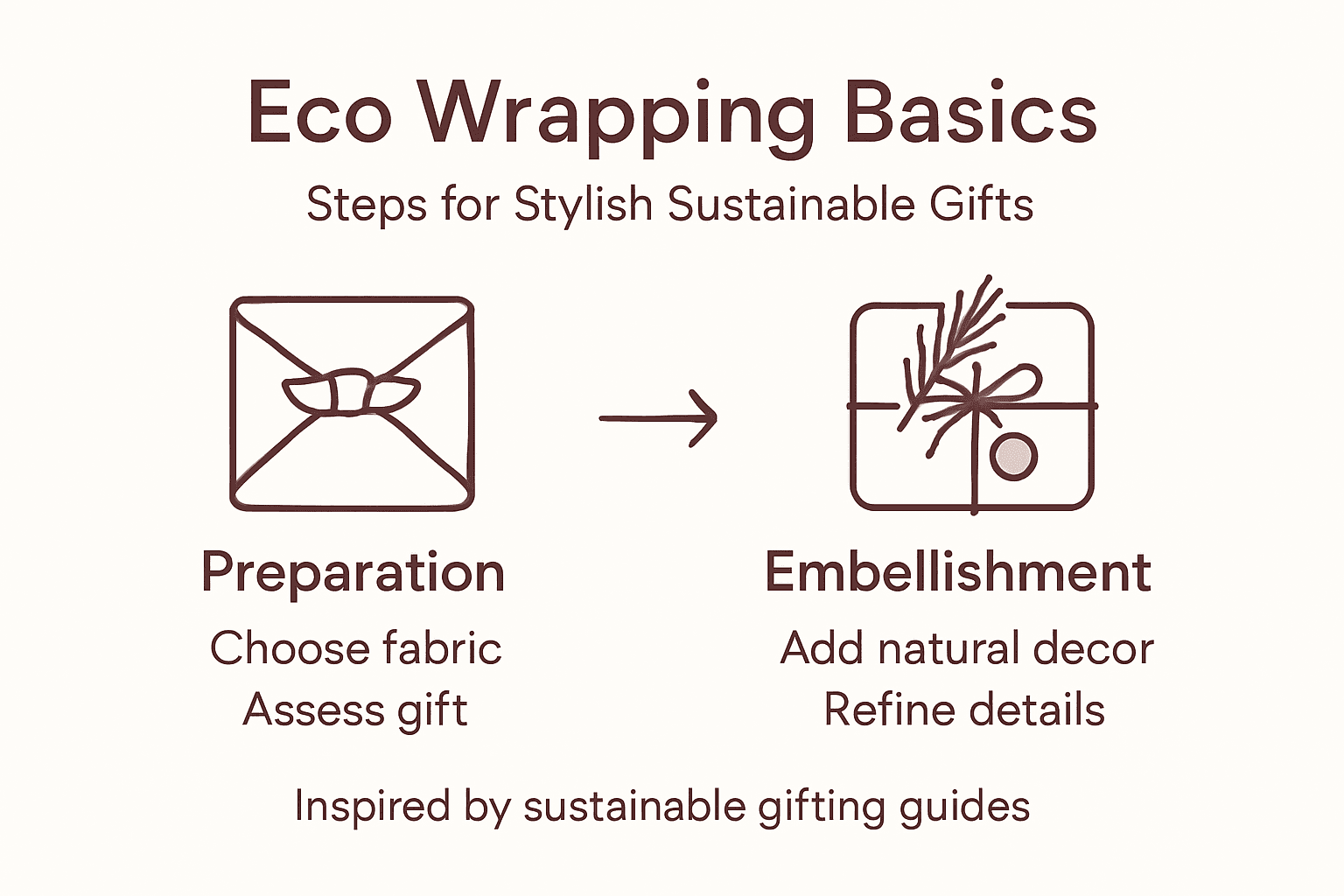 Infographic showing sustainable gift wrapping steps