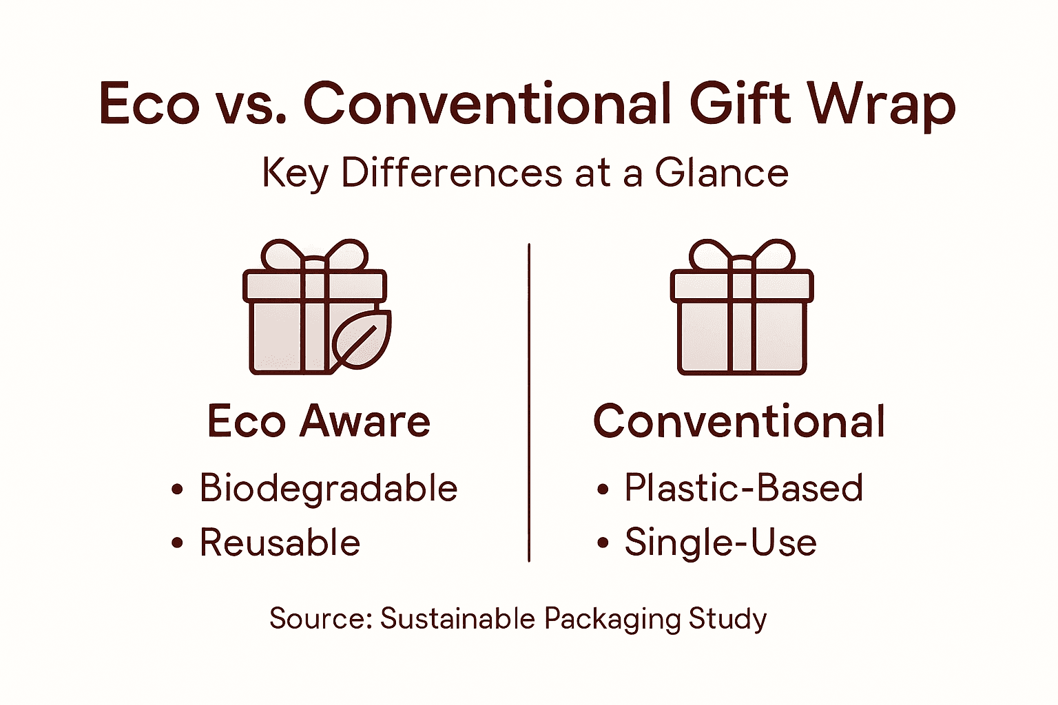 Infographic comparing eco and conventional wrapping