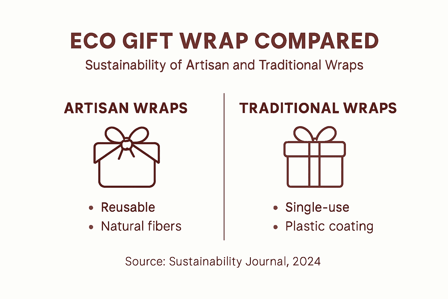 Infographic comparing eco gift wrap types