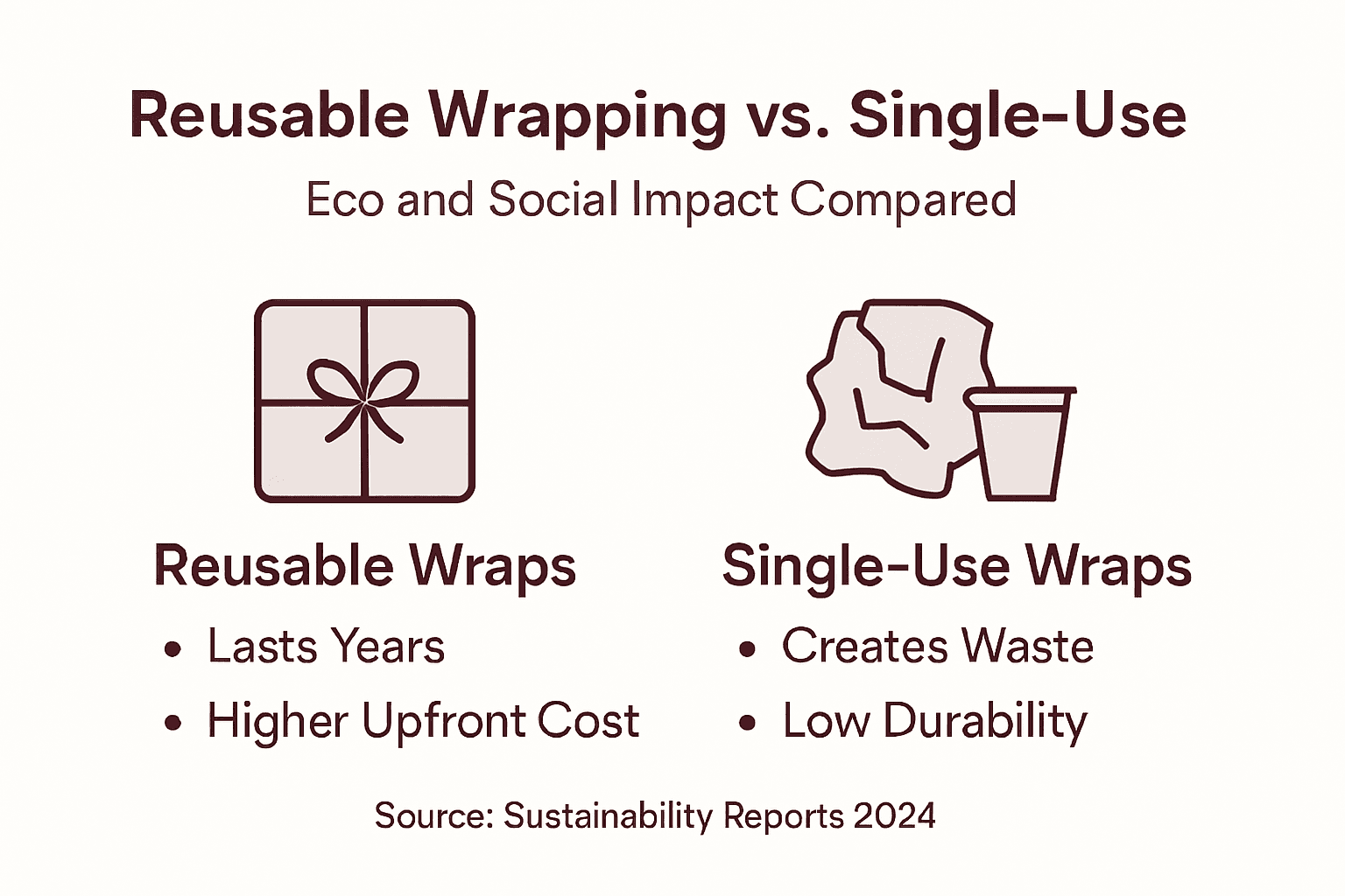 Infographic comparing reusable and single-use wraps