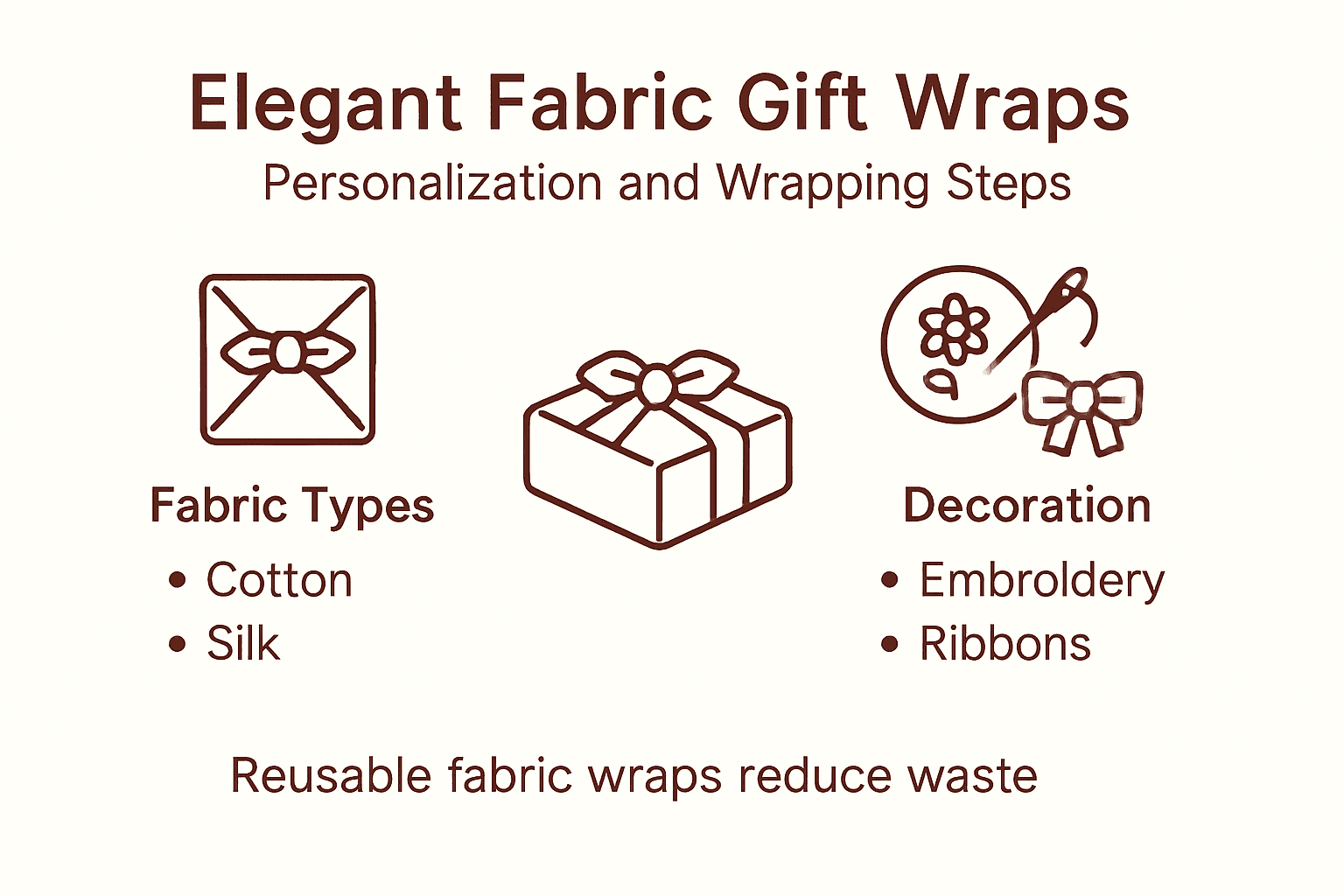 Infographic showing fabric wrap types and decoration