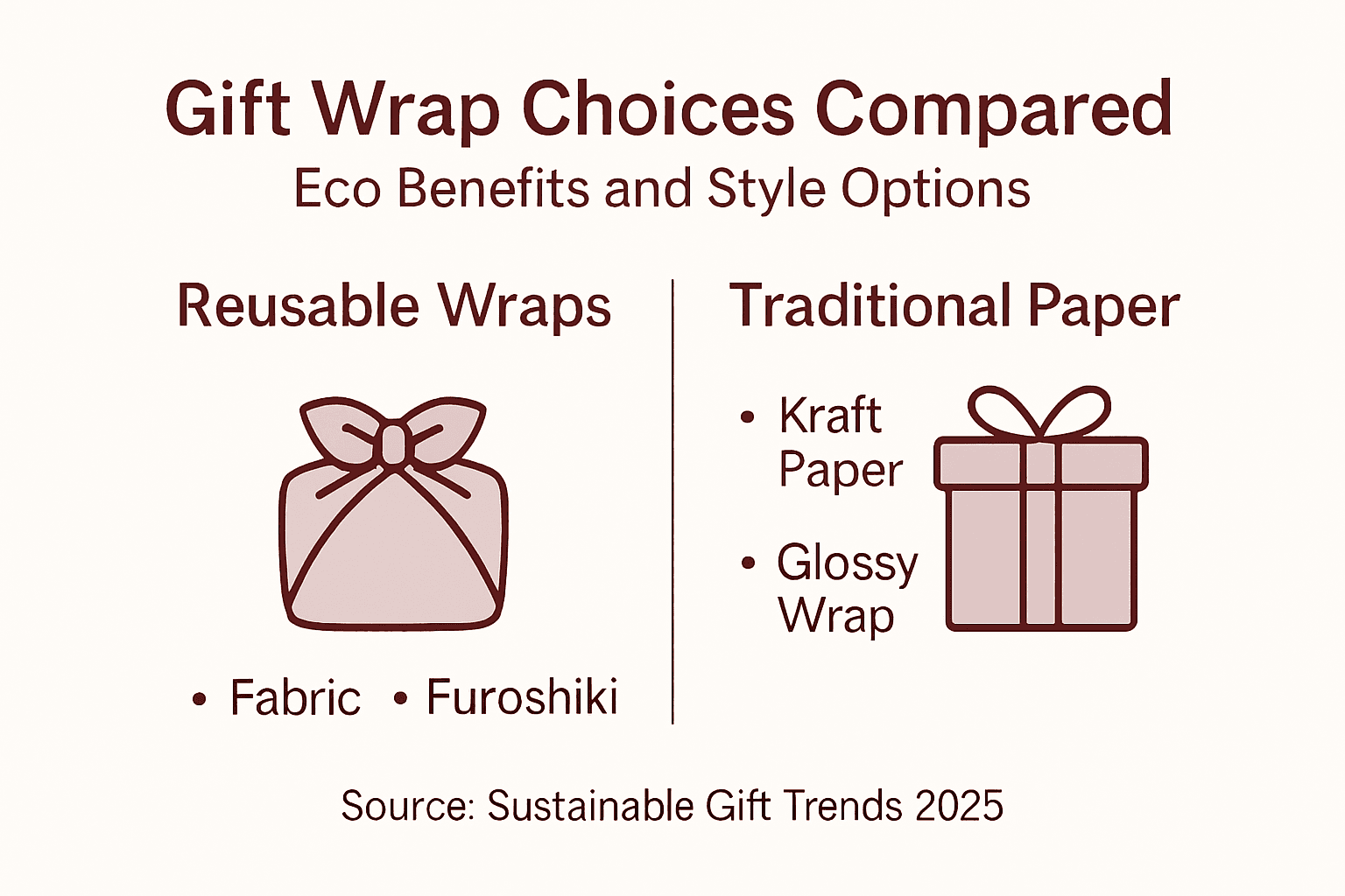 Infographic comparing gift wrapping choices