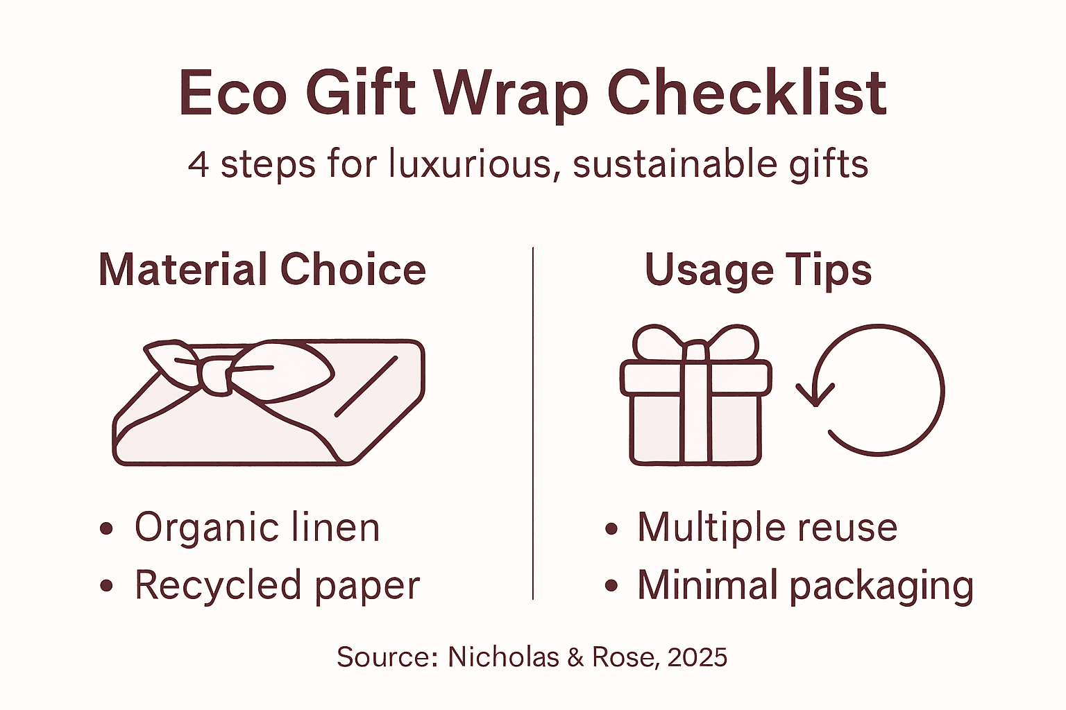 Infographic of eco gift wrap selection steps