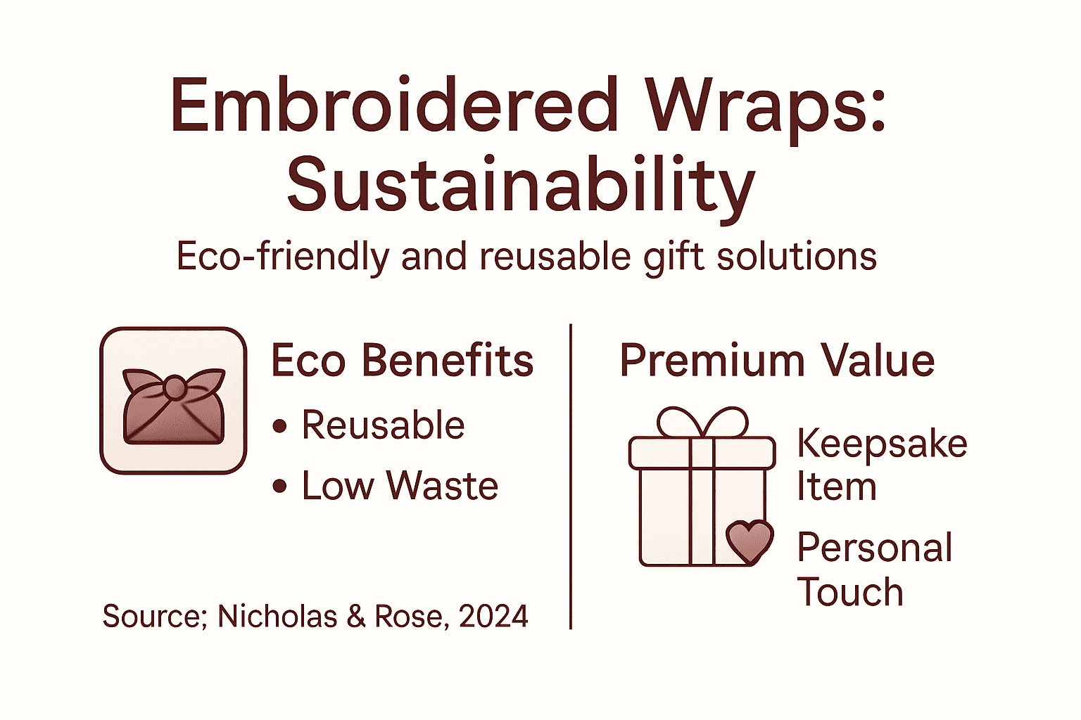 Infographic shows embroidered wrap sustainability benefits