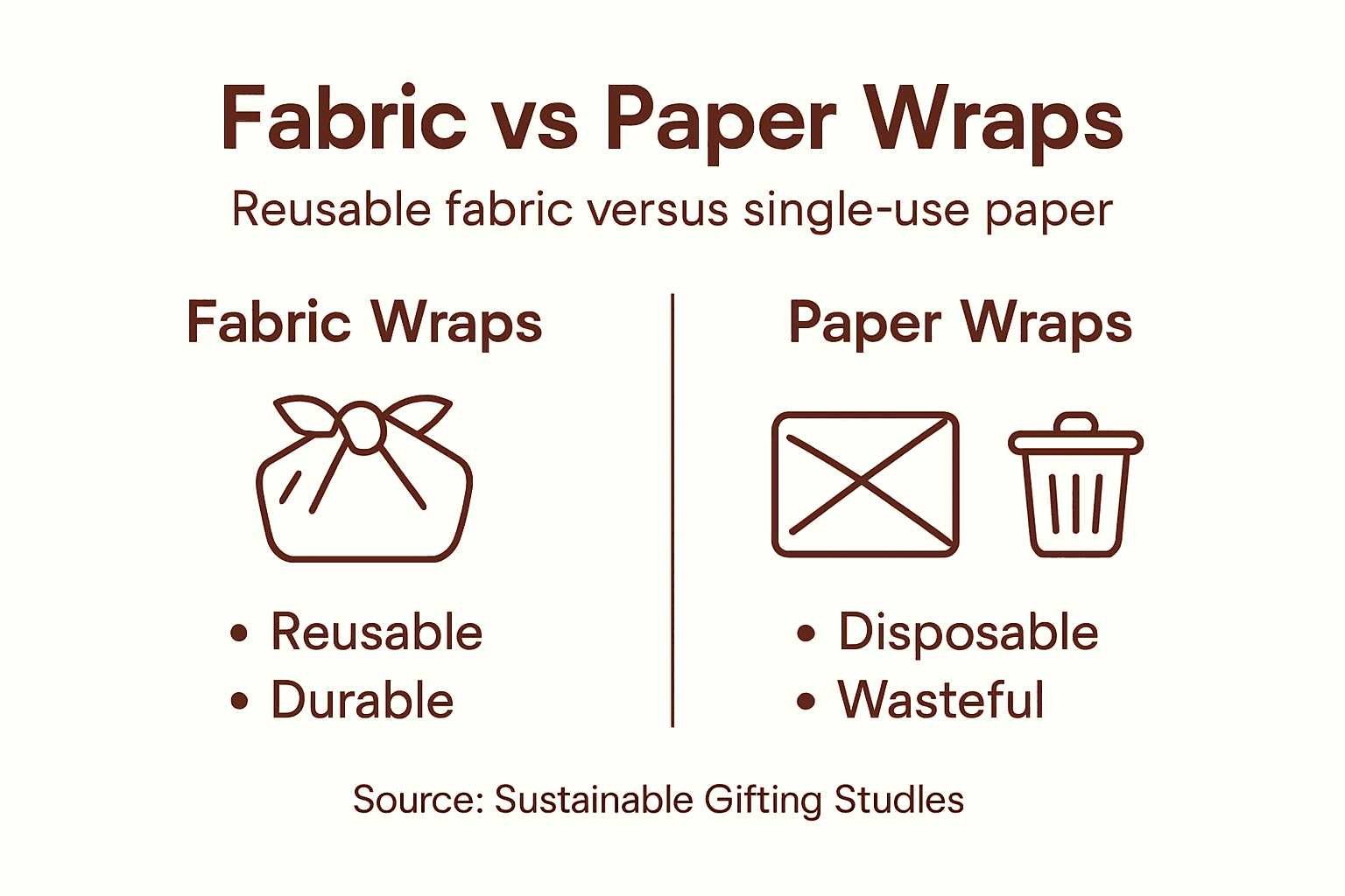Infographic comparing fabric and paper wraps