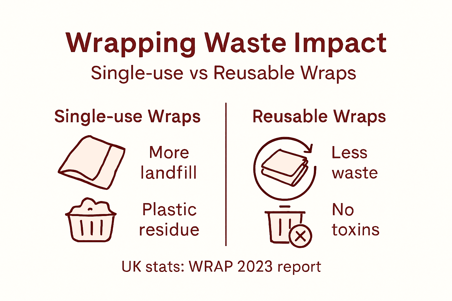 Infographic shows wrapping waste comparison